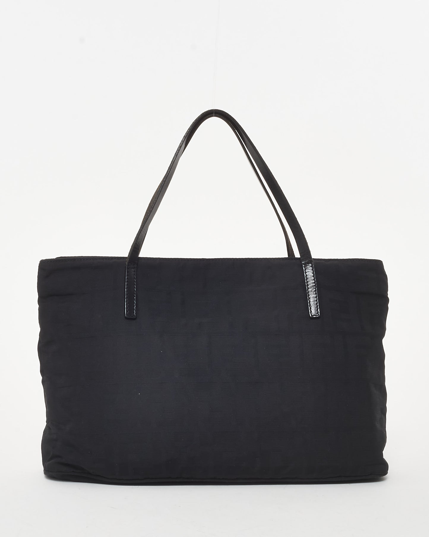 Fendi Black Zucca Nylon SHW FF Logo Tote Bag