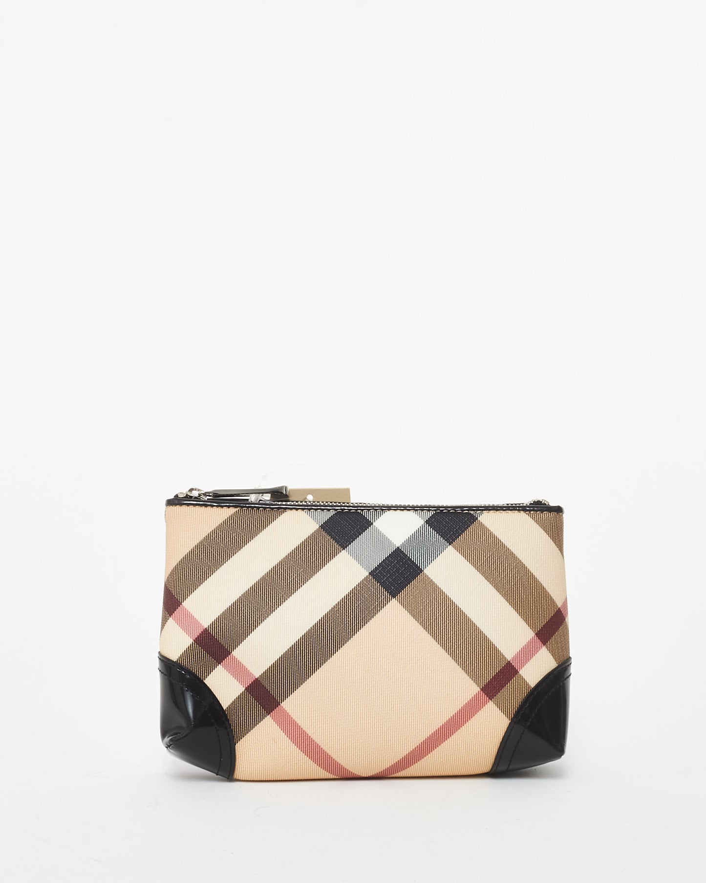 Burberry Beige Nova Check Coated Canvas Cosmetic Pouch