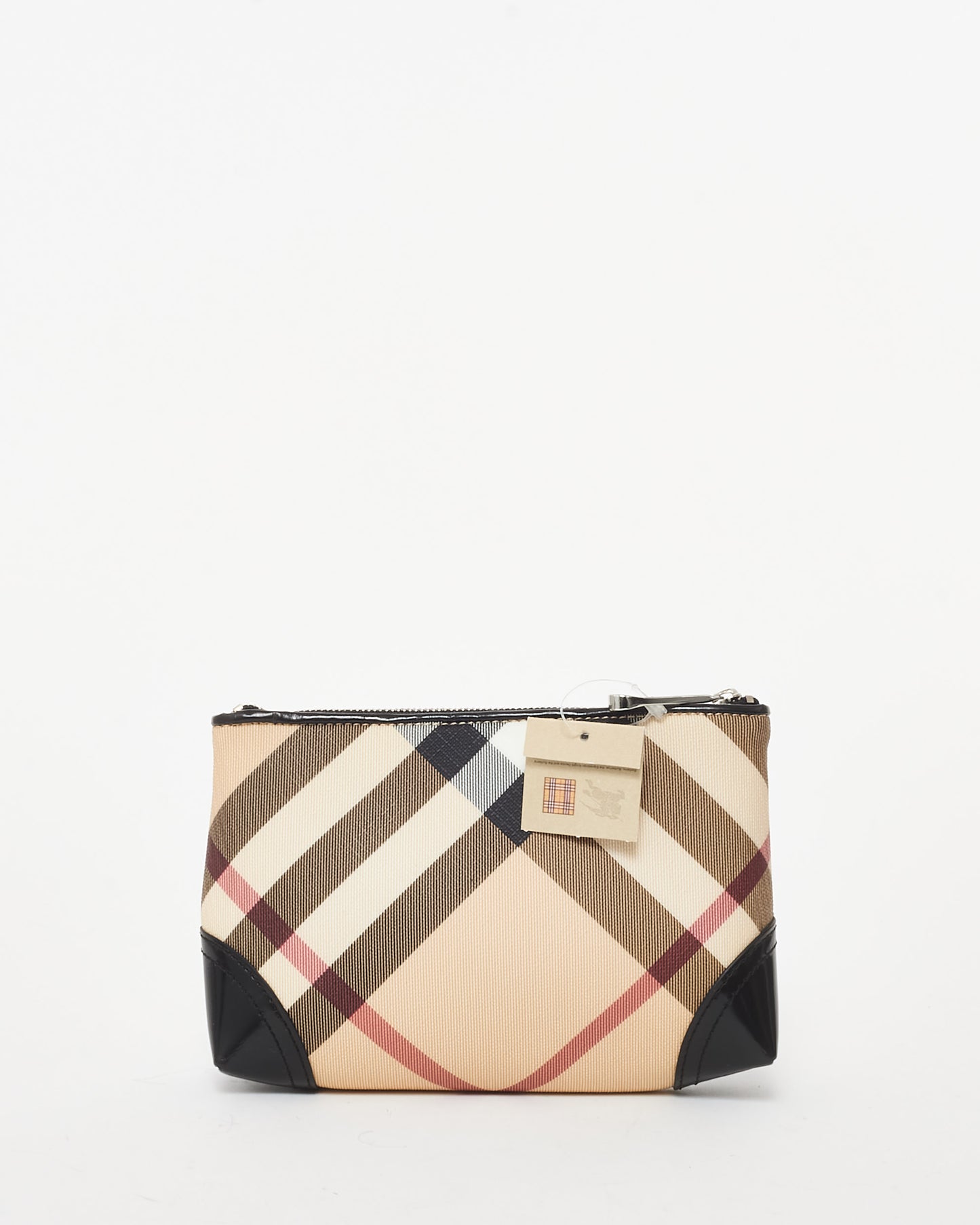 Burberry Beige Nova Check Coated Canvas Cosmetic Pouch