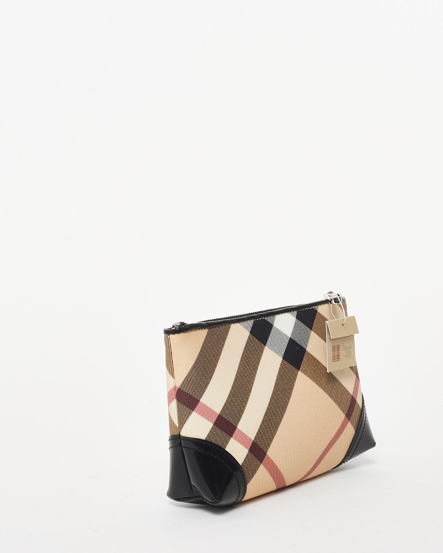 Burberry Beige Nova Check Coated Canvas Cosmetic Pouch