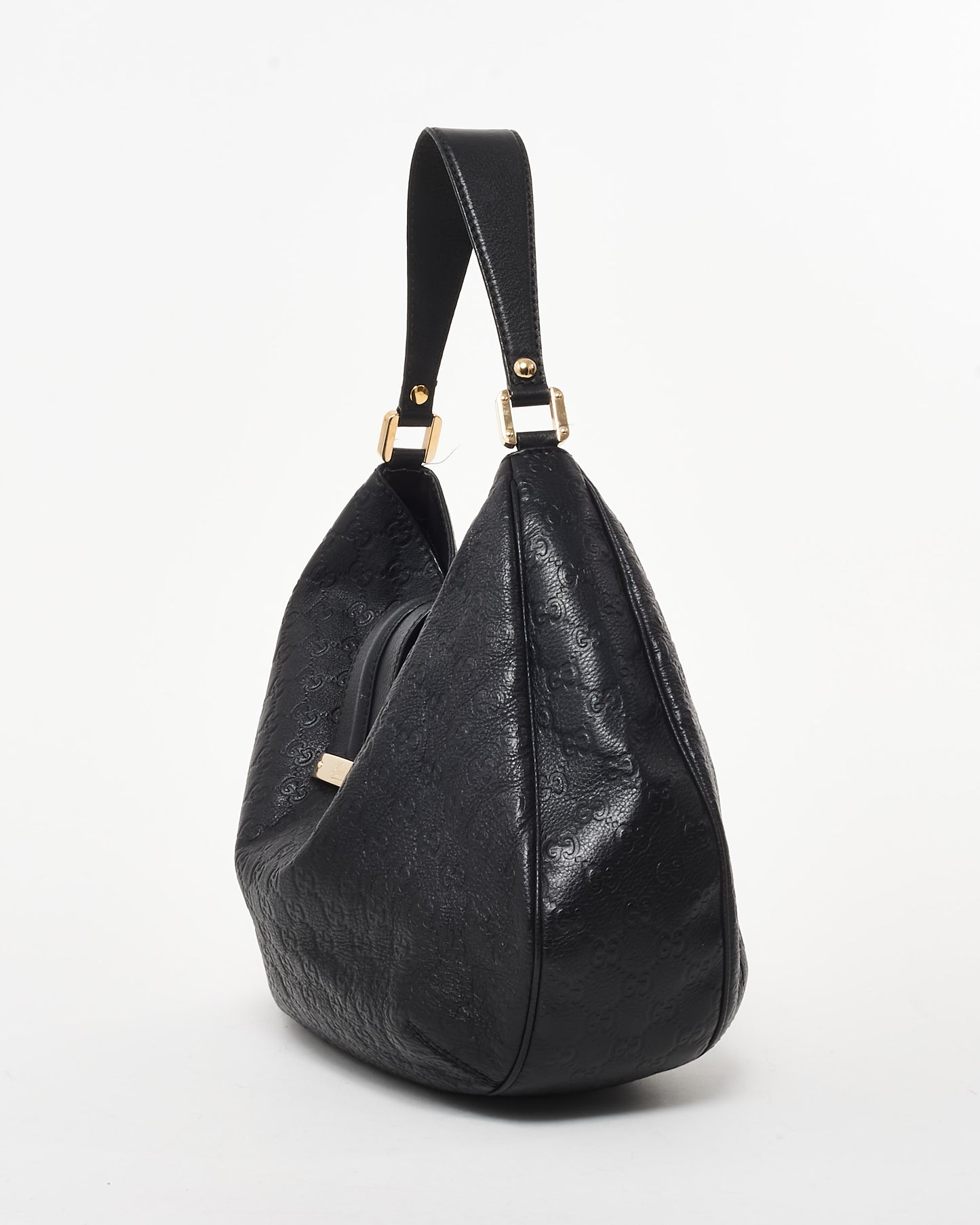 Gucci Black Guccissima Leather New Ladies Hobo Shoulder Bag