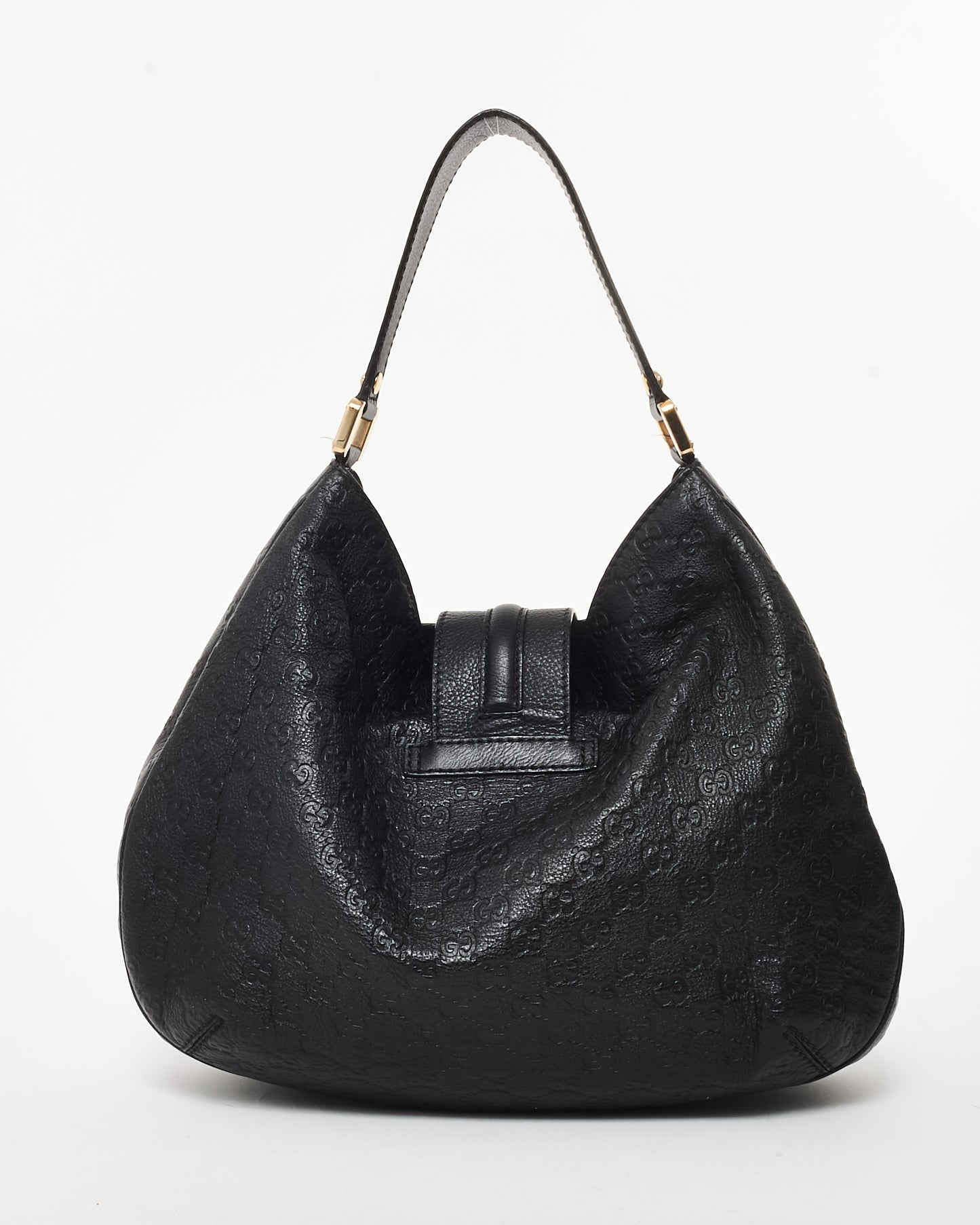 Gucci Black Guccissima Leather New Ladies Hobo Shoulder Bag