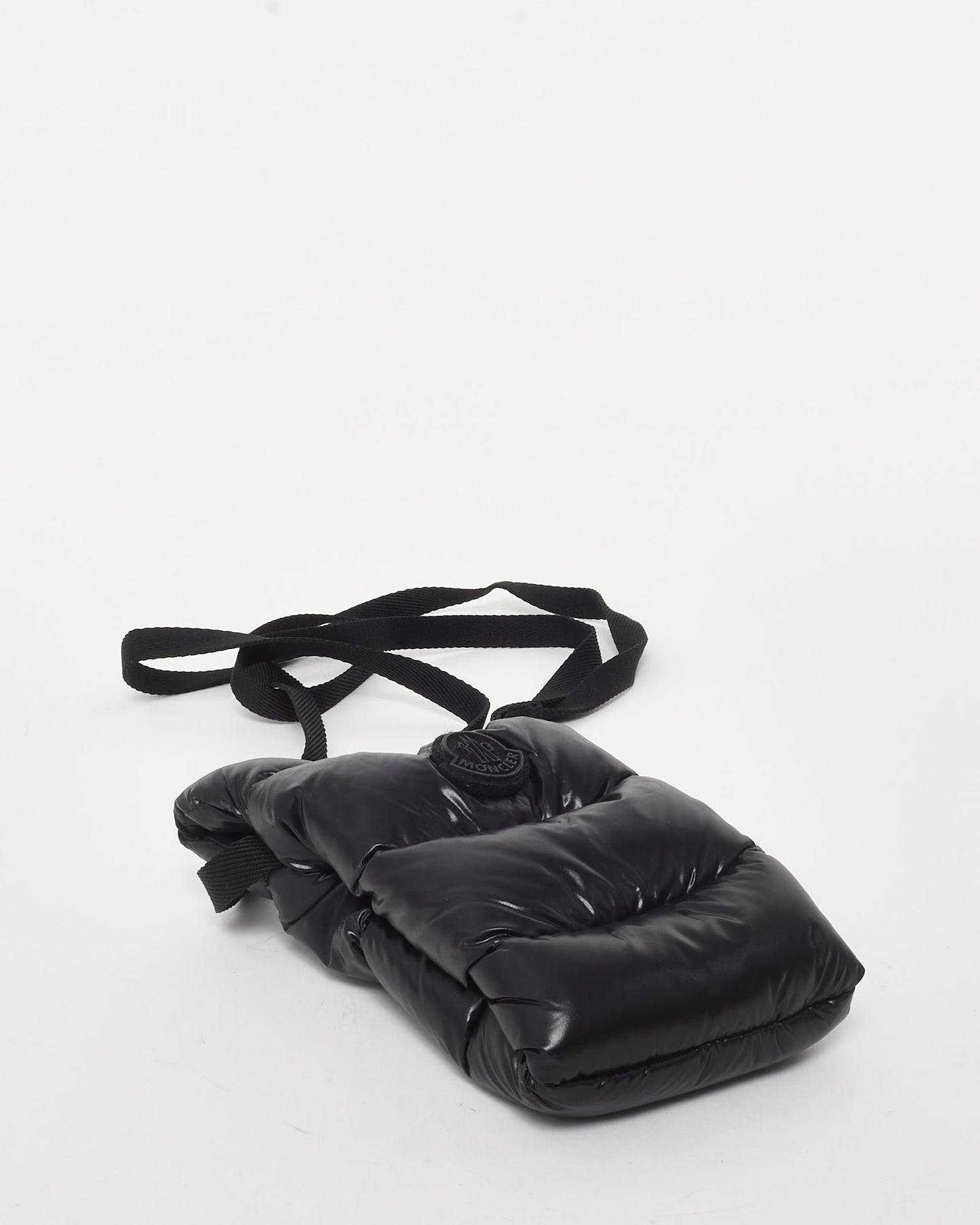 Moncler Black Down Puffer Logo Crossbody Phone Case