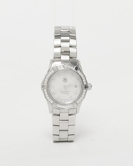 Tag Heuer White Mother Of Pearl Dial 
Diamond Aqua Racer 27MM Watch