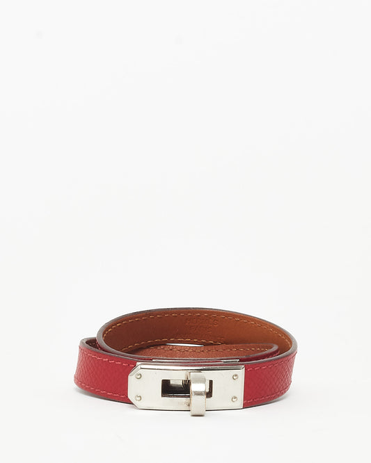 Hermès Red Leather Kelly Double Tour Bracelet - S