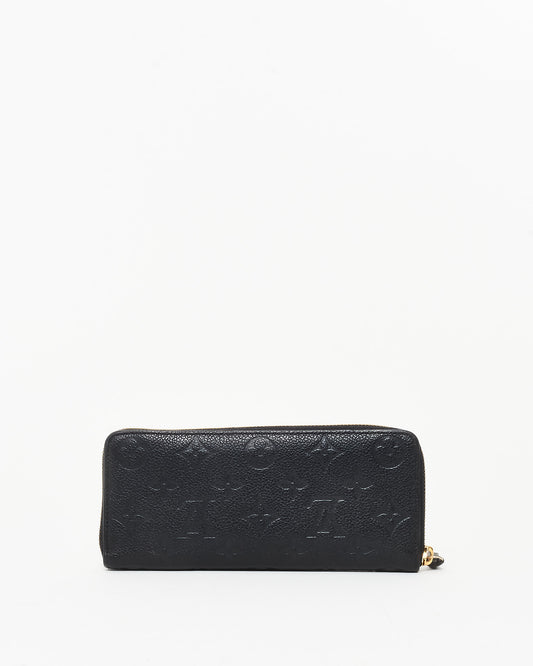 Louis Vuitton Black Monogram Empreinte Leather Clémence Zippy Wallet