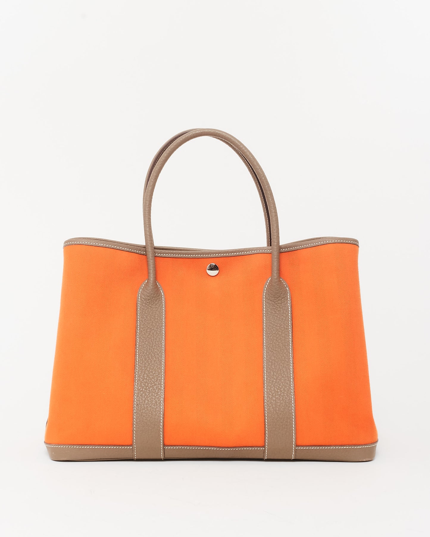 Hermès Orange and Beige Canvas Garden Party 30 Tote Bag