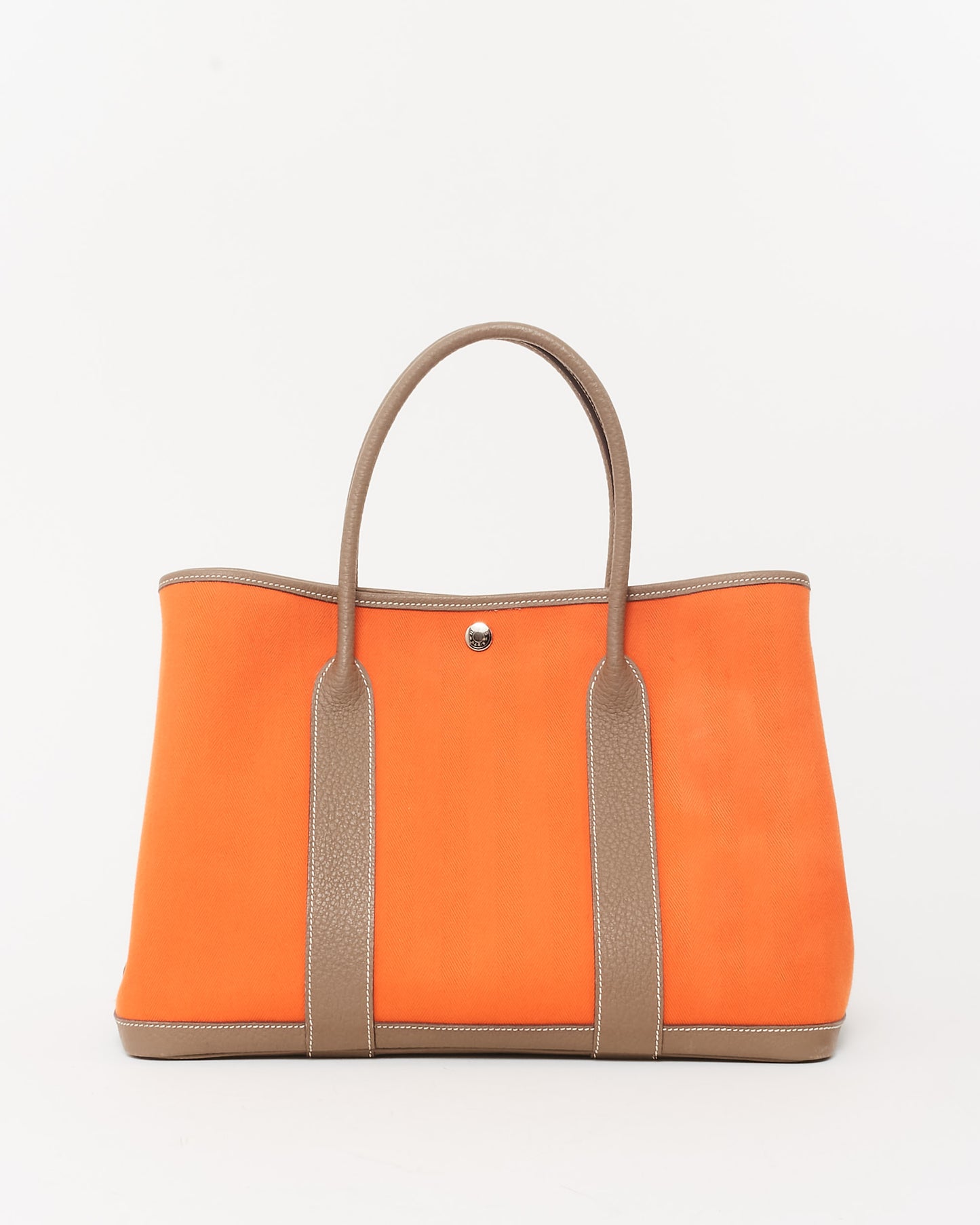 Hermès Orange and Beige Canvas Garden Party 30 Tote Bag