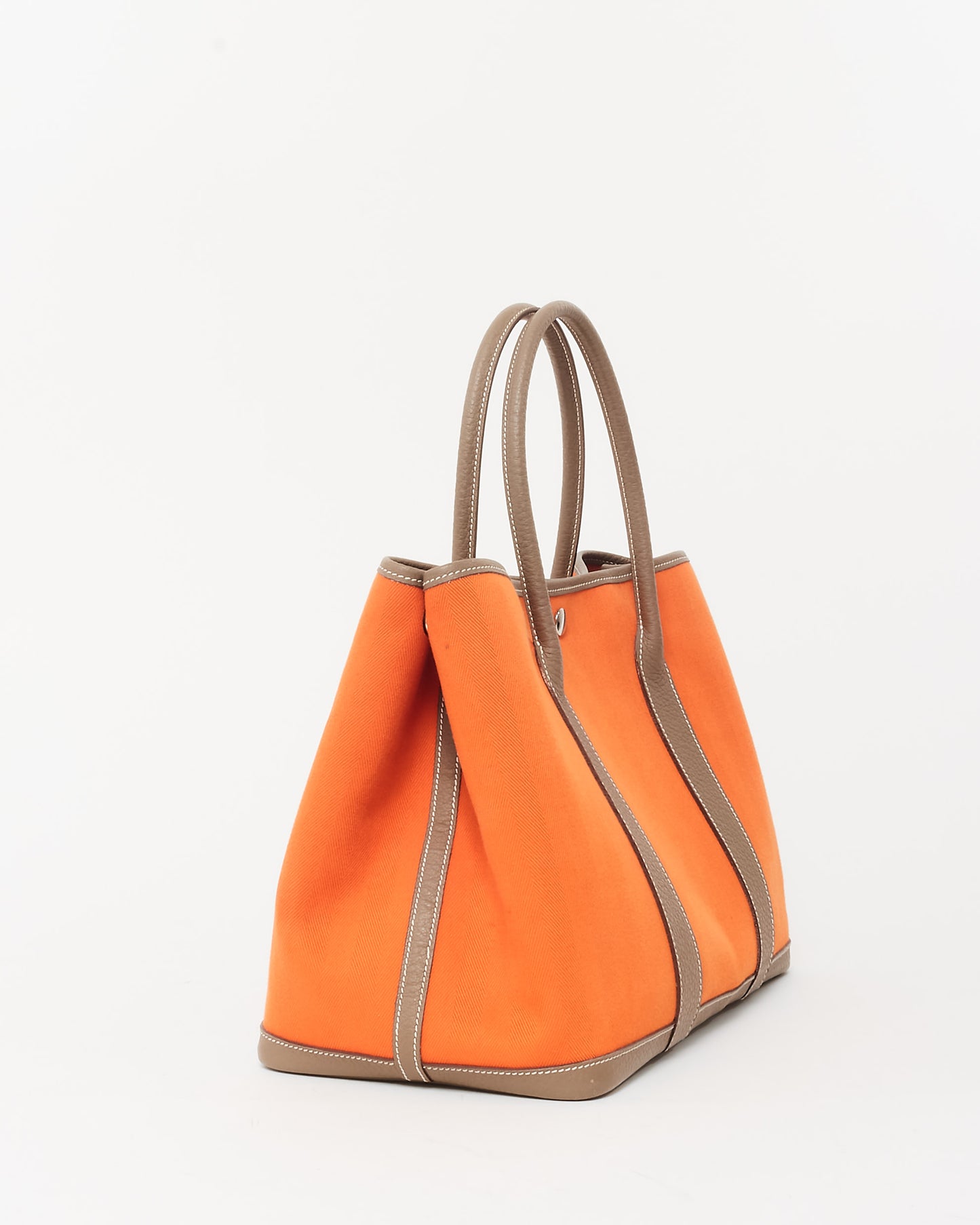 Hermès Orange and Beige Canvas Garden Party 30 Tote Bag