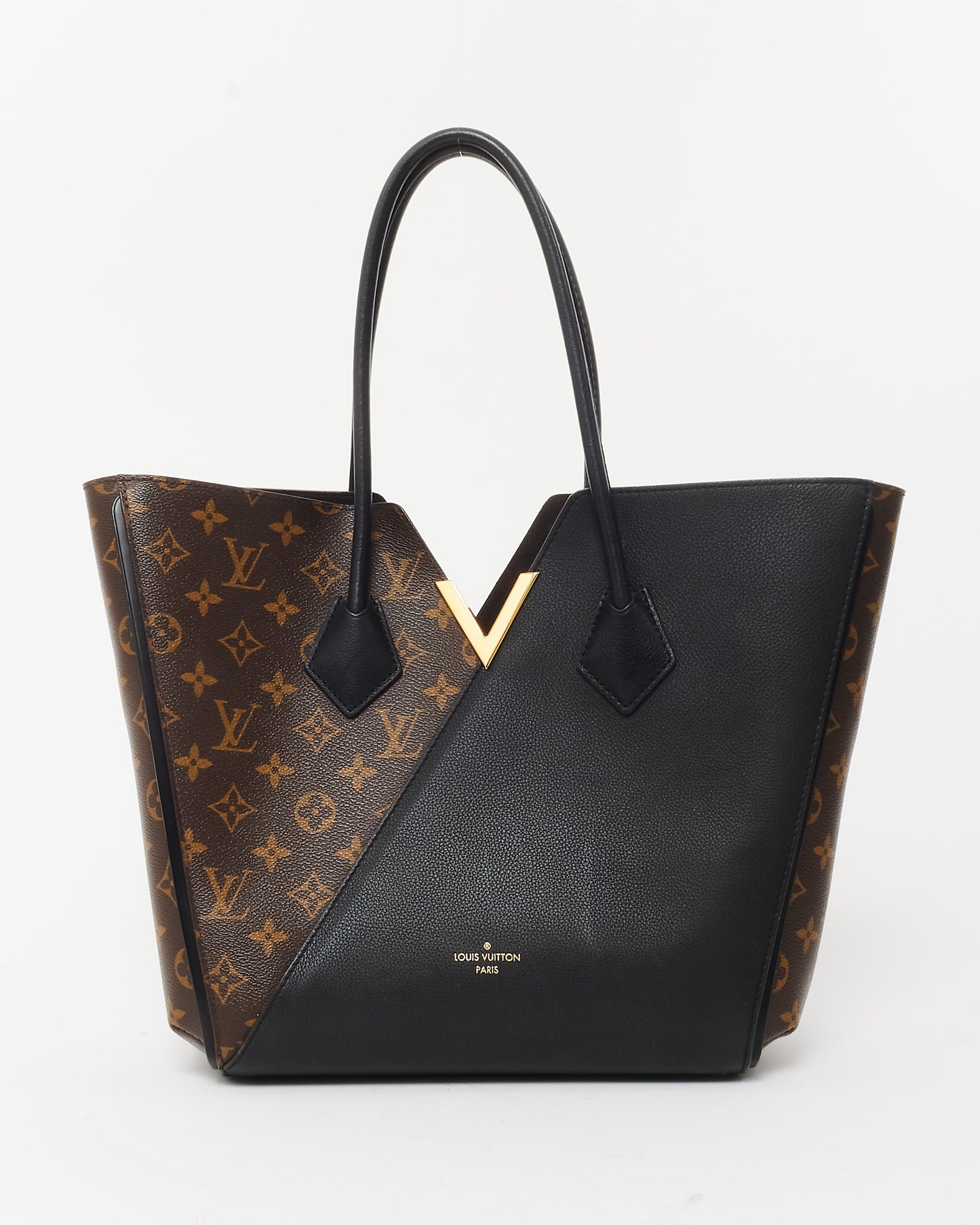 Louis Vuitton Black Leather and Monogram Coated Canvas Kimono Tote Bag