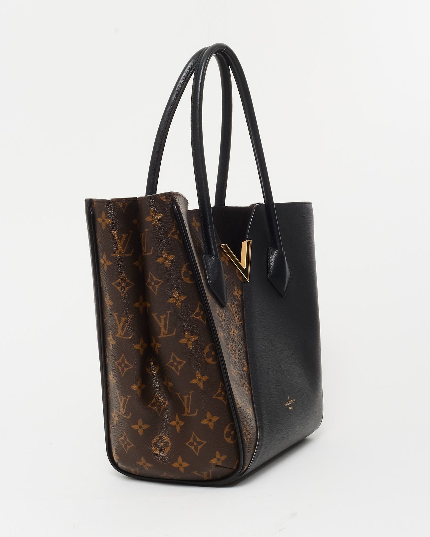 Louis Vuitton Black Leather and Monogram Coated Canvas Kimono Tote Bag