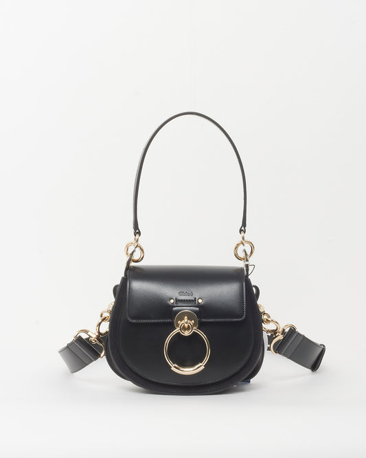 Chloé Black Leather Small Tess Bag with Strap