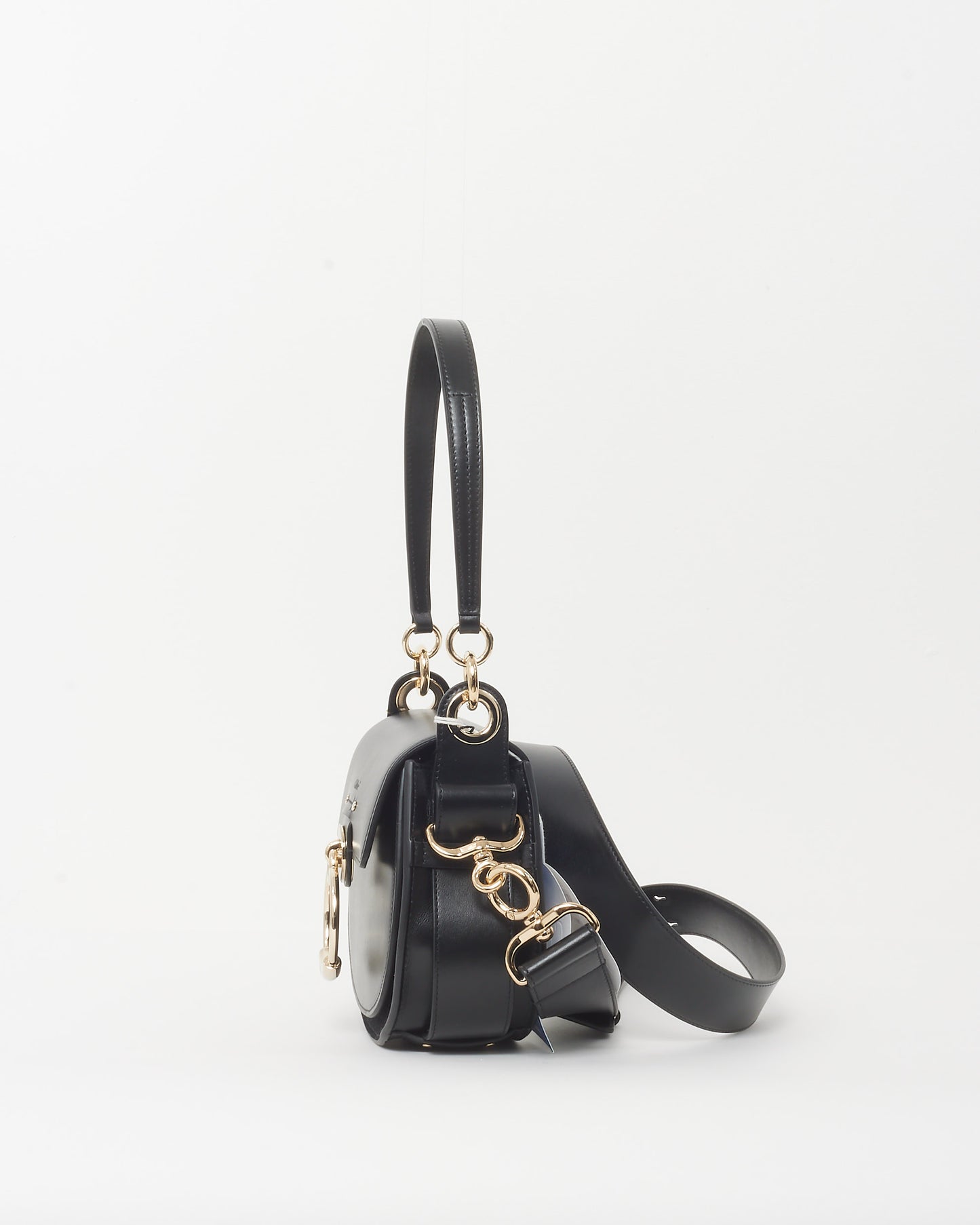 Chloé Black Leather Small Tess Bag with Strap