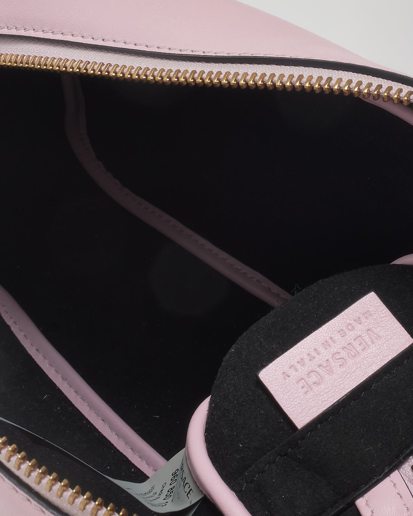 Versace Pink Leather Logo Camera Crossbody Bag