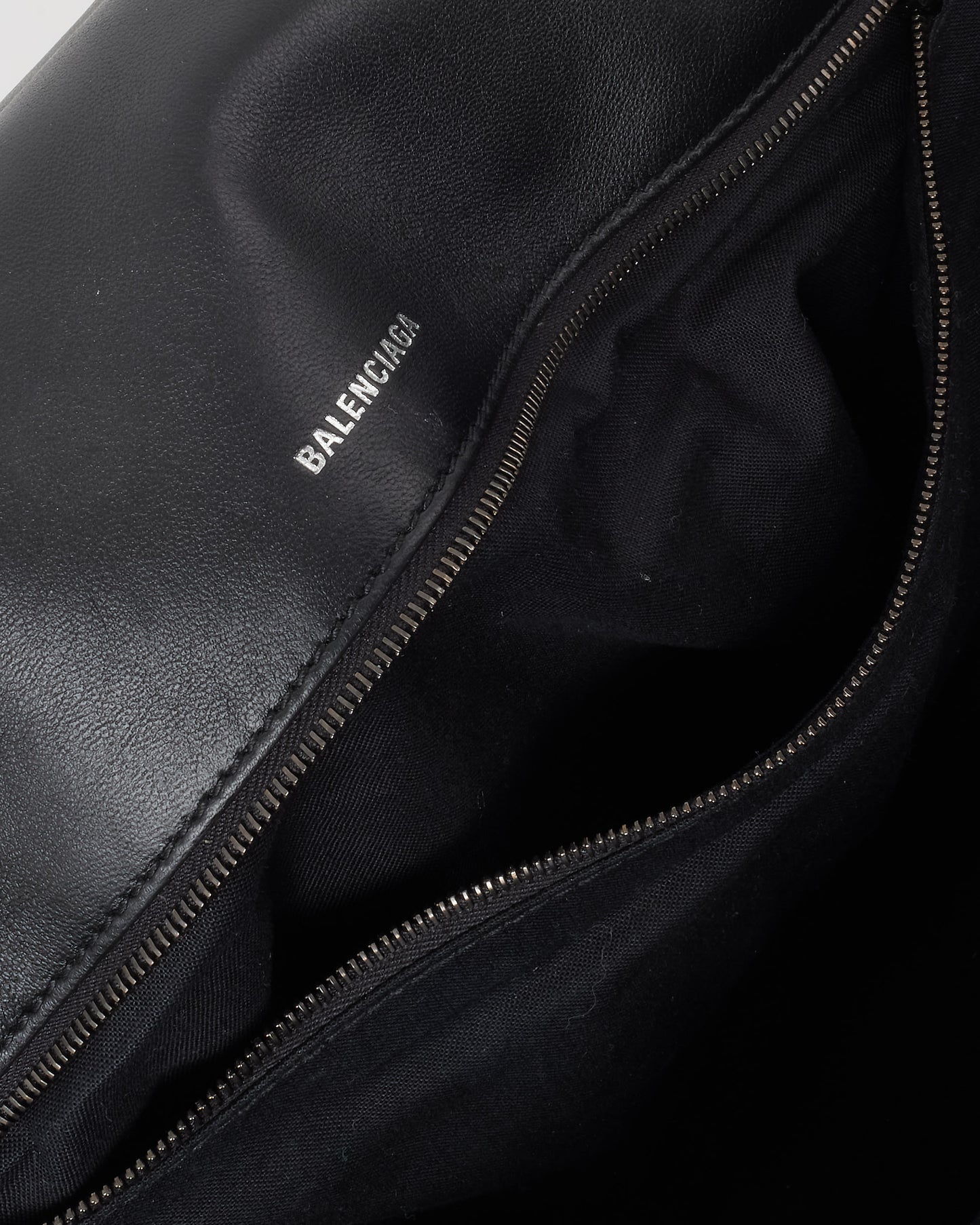 Balenciaga Black Leather Touch Puffy Cutch Bag with Chain Strap