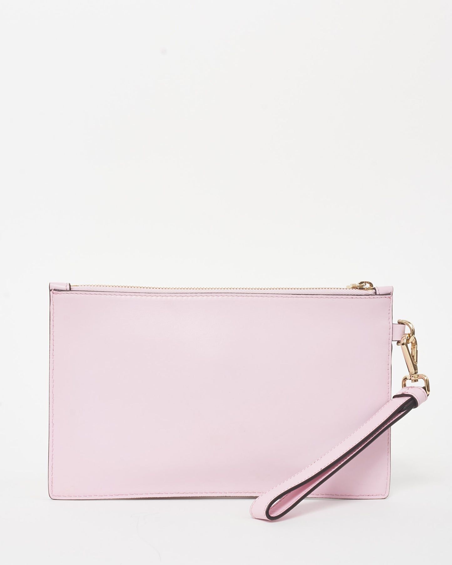 Versace Pink Vitello Leather Medusa Head Wristlet Pochette