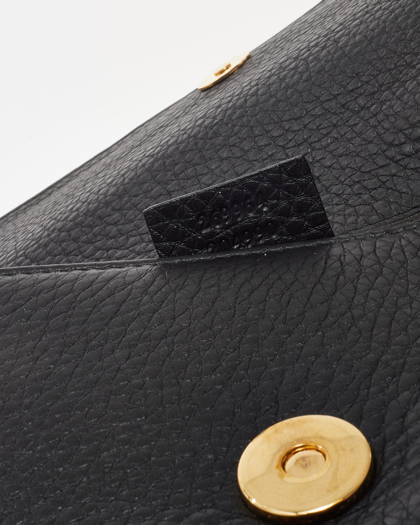 Gucci Black Pebbled Leather Romy Clutch