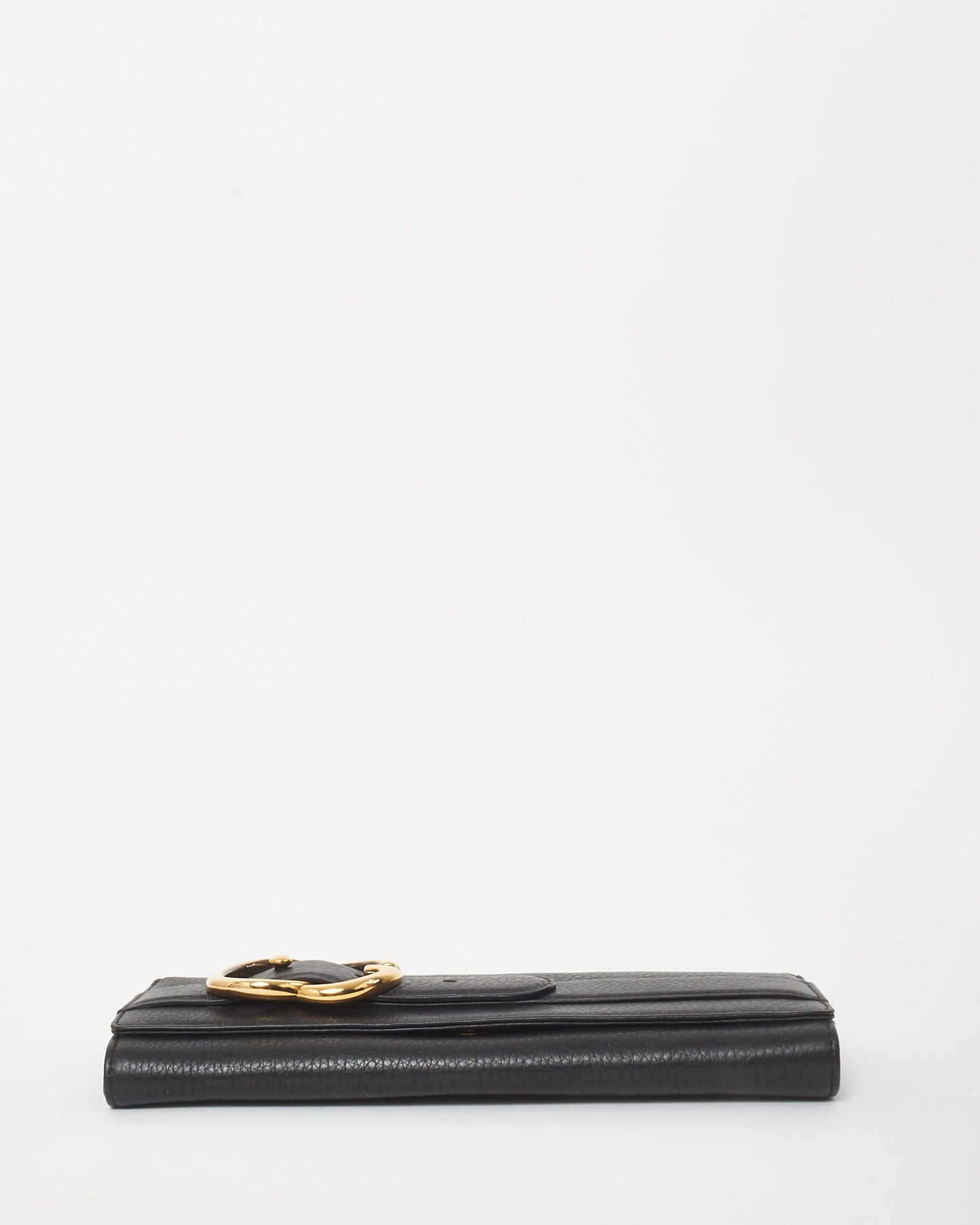 Gucci Black Pebbled Leather Romy Clutch