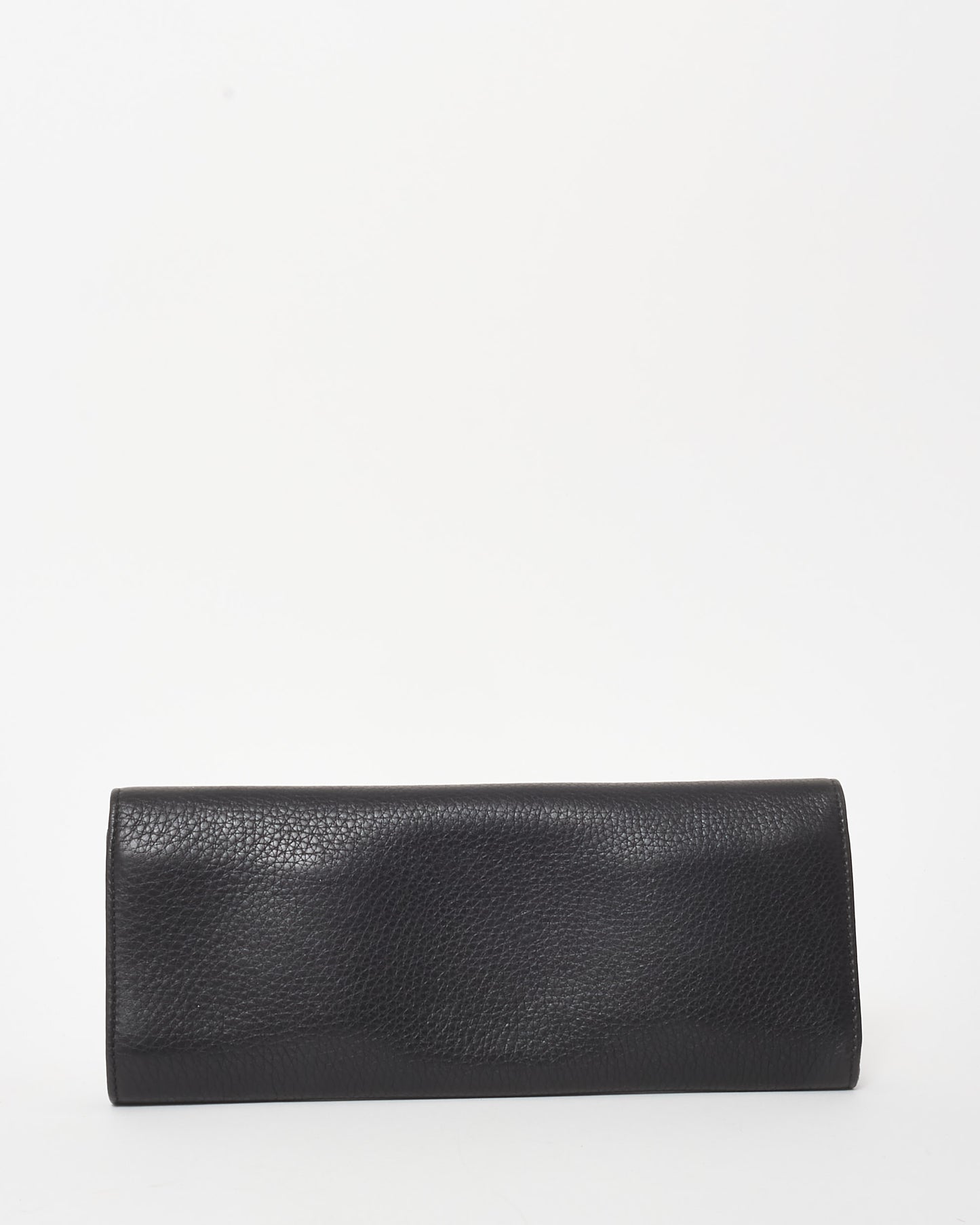 Gucci Black Pebbled Leather Romy Clutch