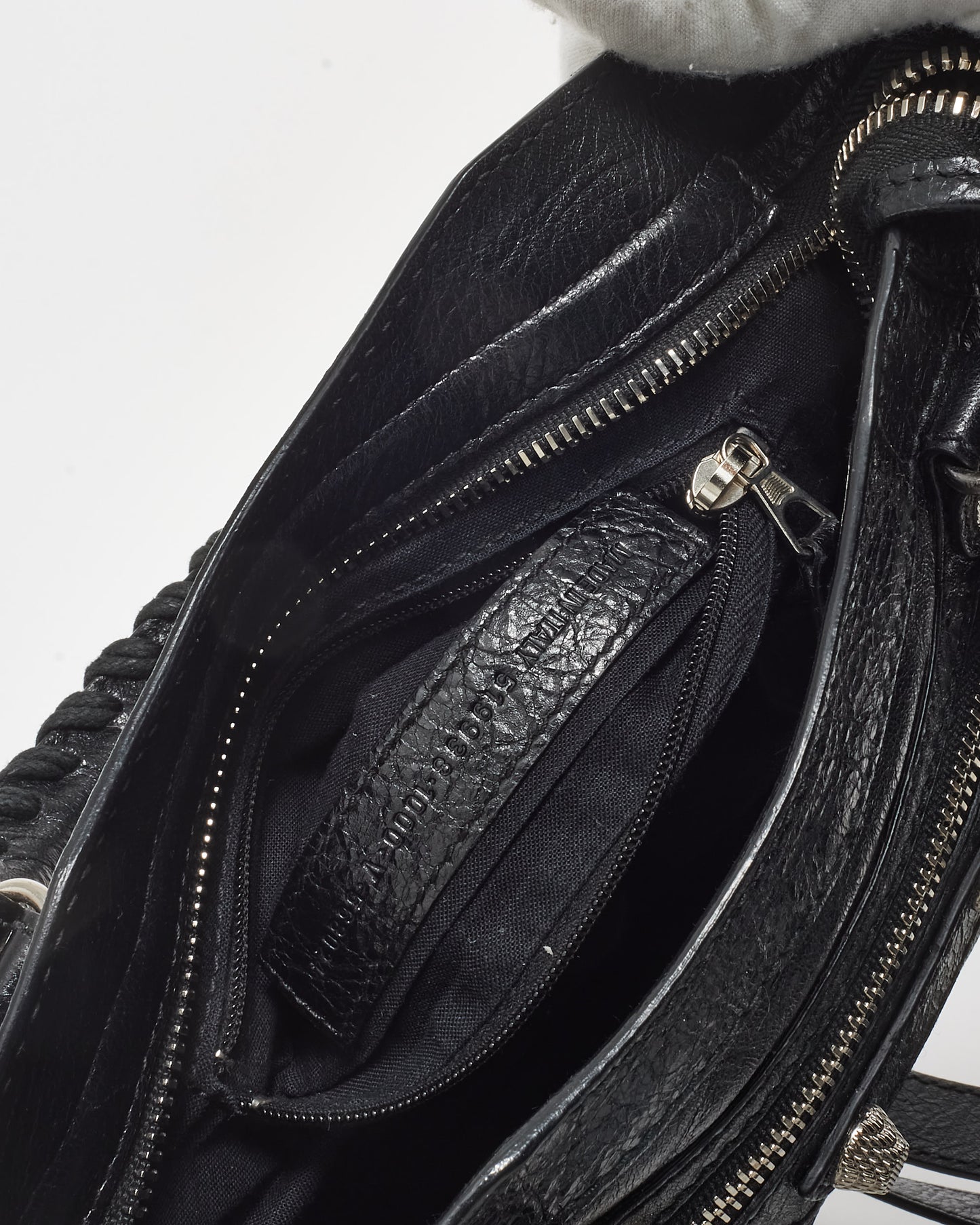 Balenciaga Black Leather Giant SHW Mini City Bag