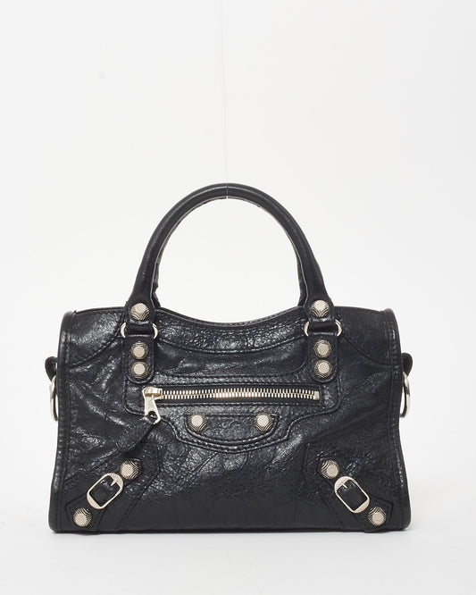 Balenciaga Black Leather Giant SHW Mini City Bag