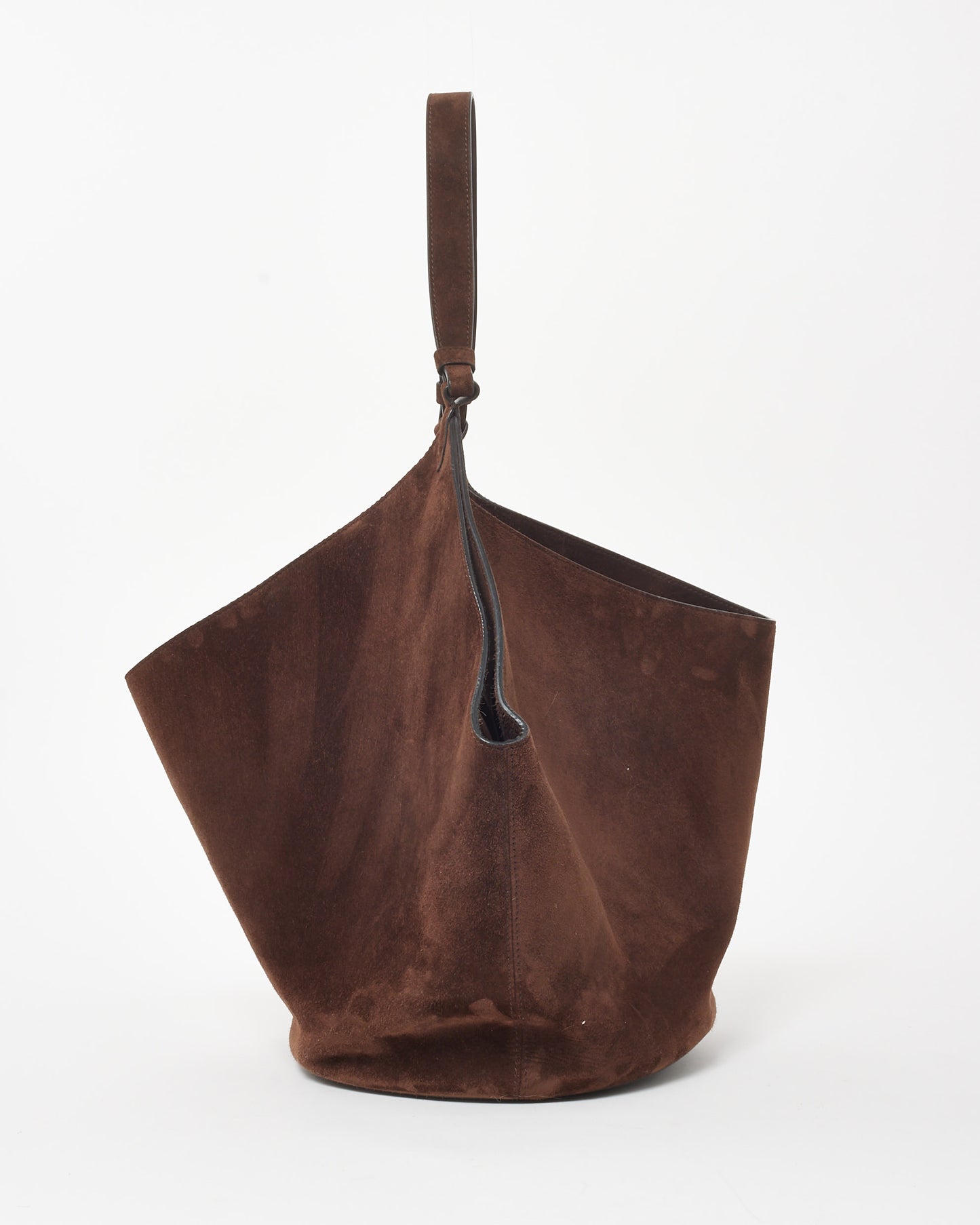 Khaite Brown Suede Medium Lotus Shoulder Bag