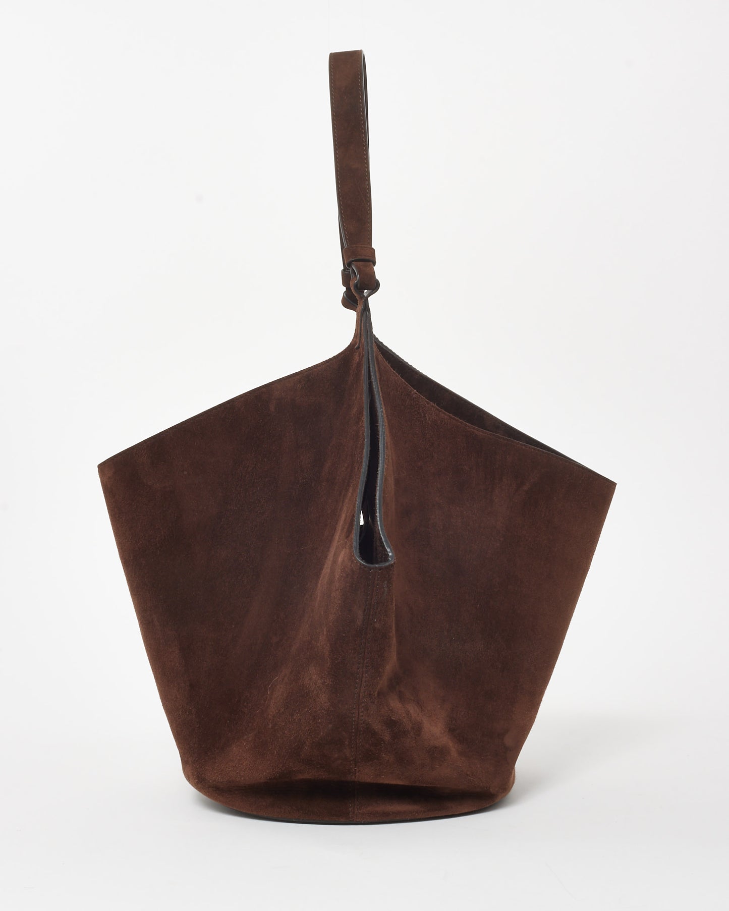 Khaite Brown Suede Medium Lotus Shoulder Bag