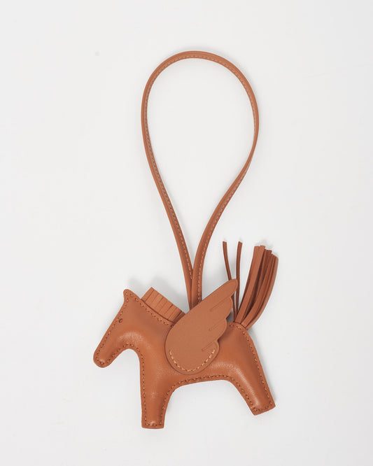 Hermès Gold Leather Pegasus Rodeo Charm