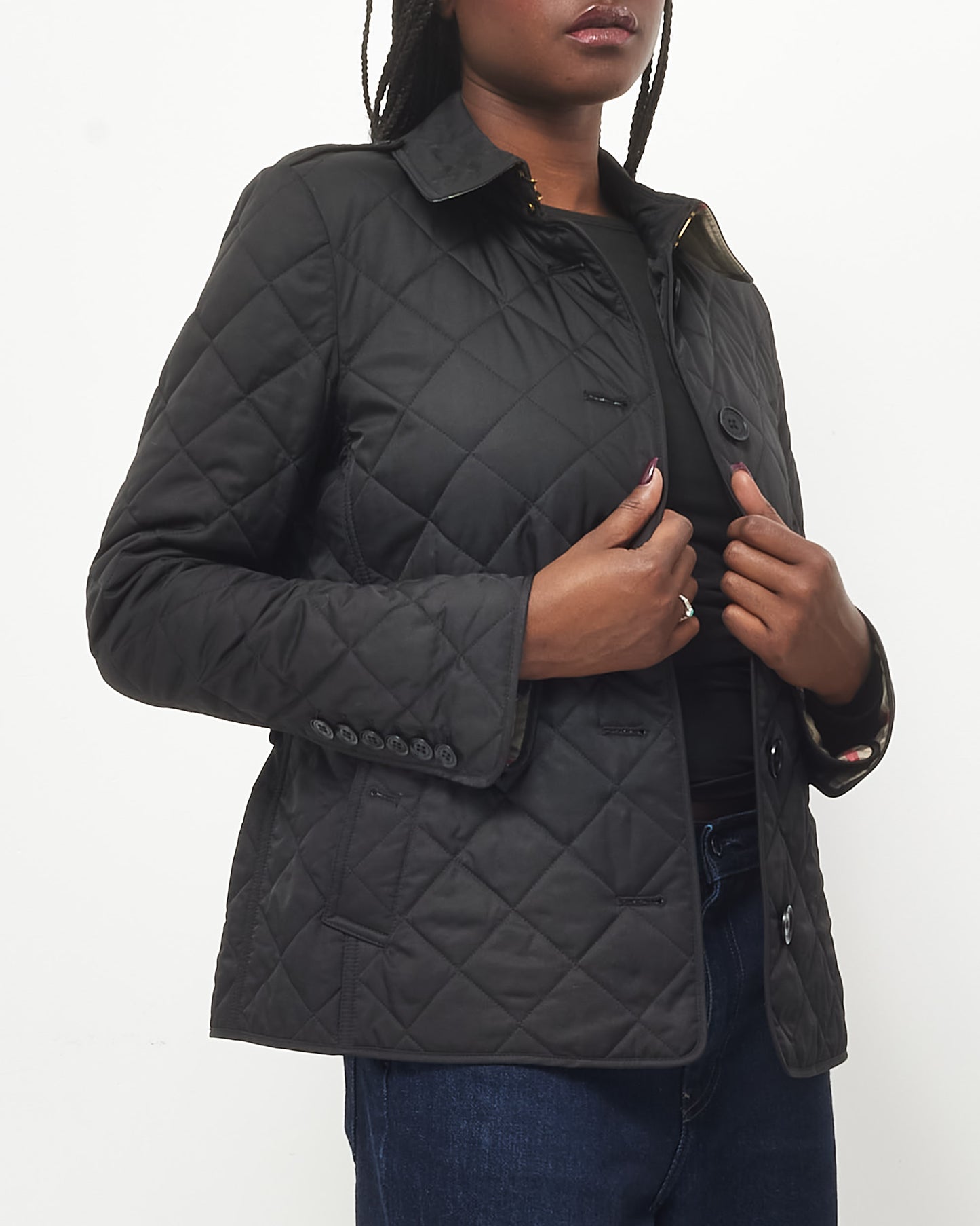 Burberry Black Quilted Padded Nylon Jacket - M