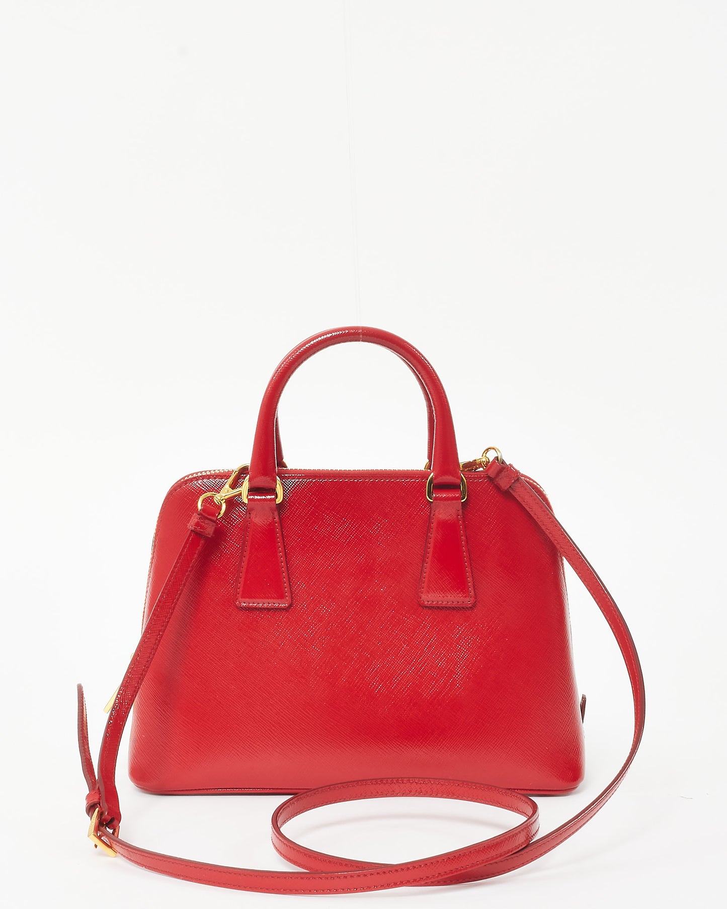 Prada Red Patent Vernice Leather Small Promenade Bag