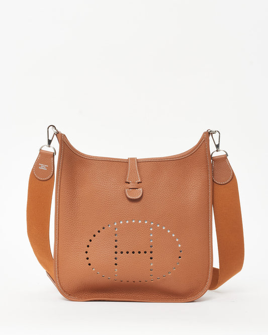 Hermès Gold Leather Evelyne III 29 Crossbody Bag