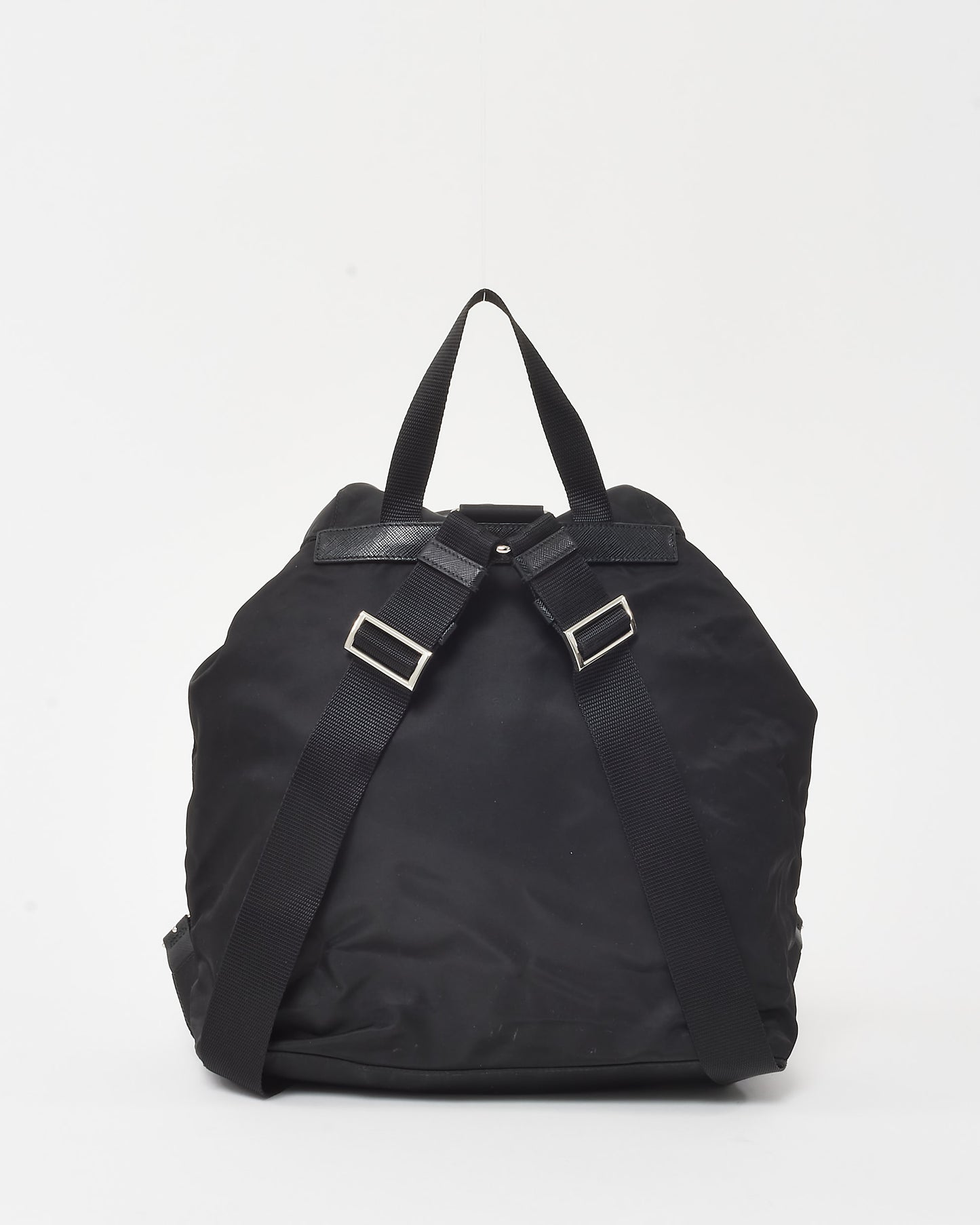 Prada Black Nylon Small Double Pocket Backpack