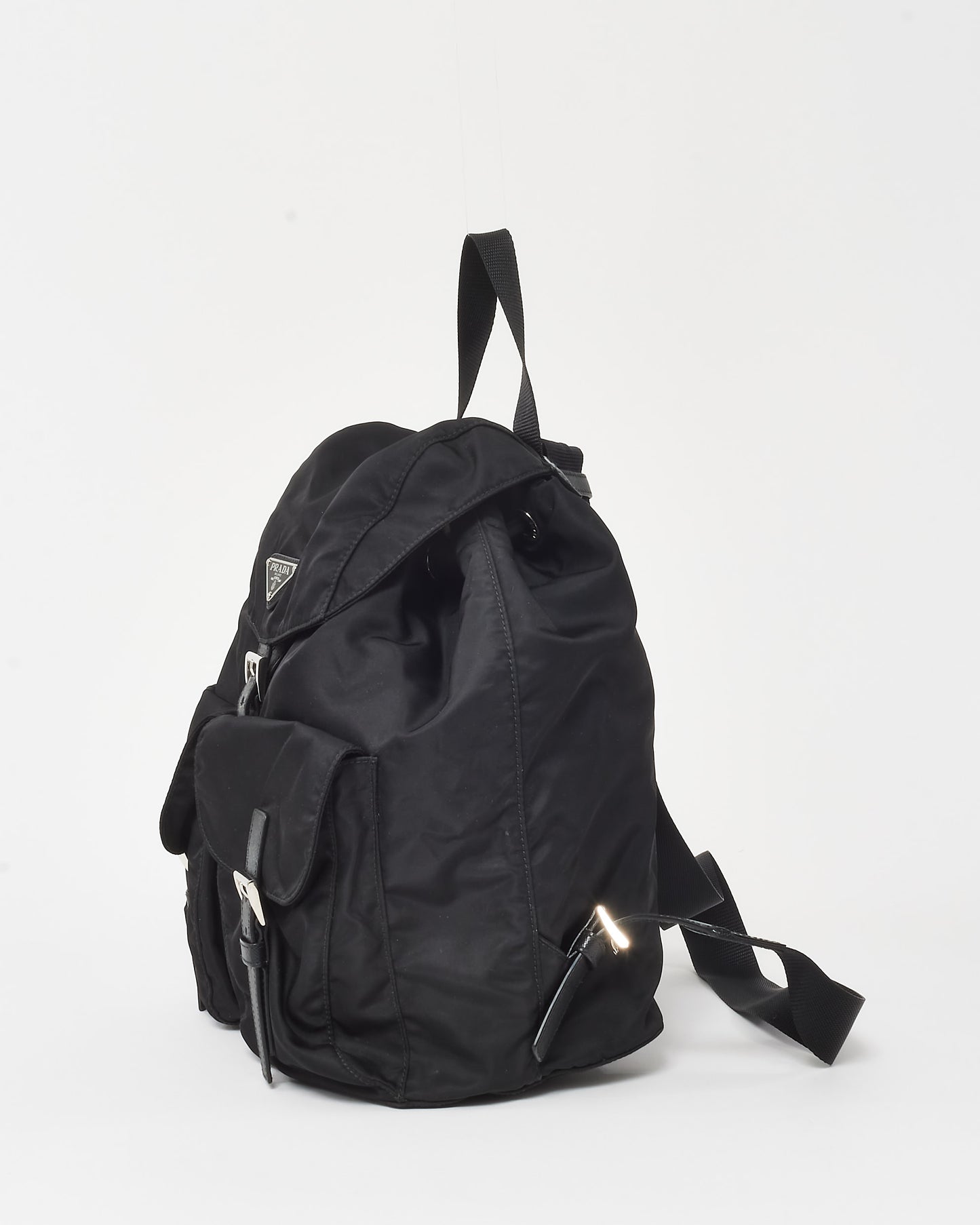 Prada Black Nylon Small Double Pocket Backpack