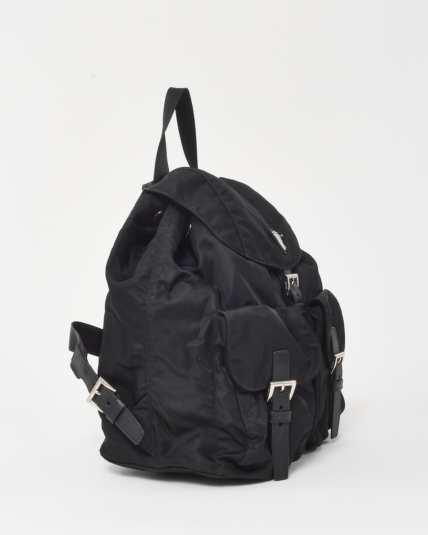 Prada Black Nylon Small Double Pocket Backpack