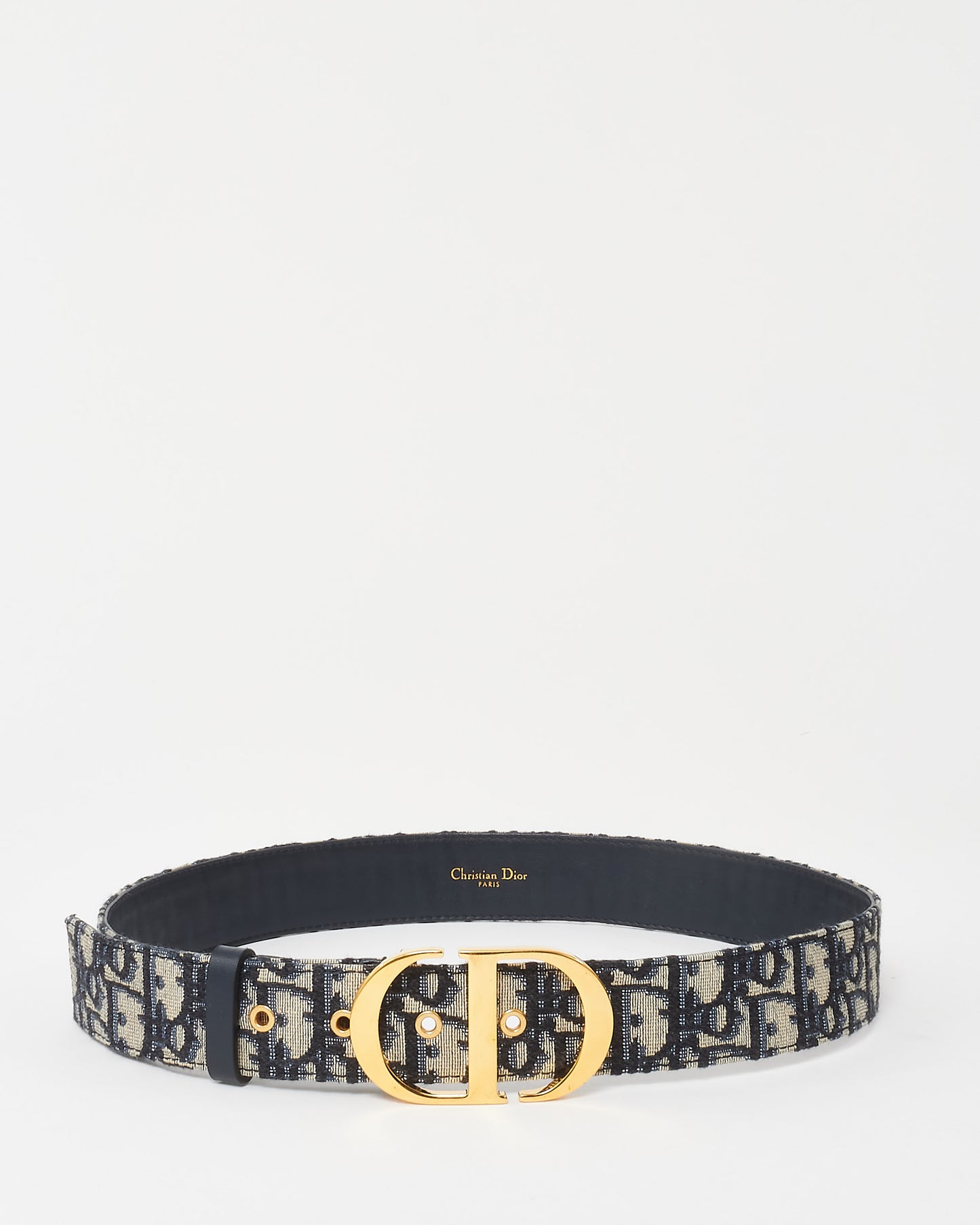 Dior Navy Blue Oblique 30 Montaigne CD Belt - 80