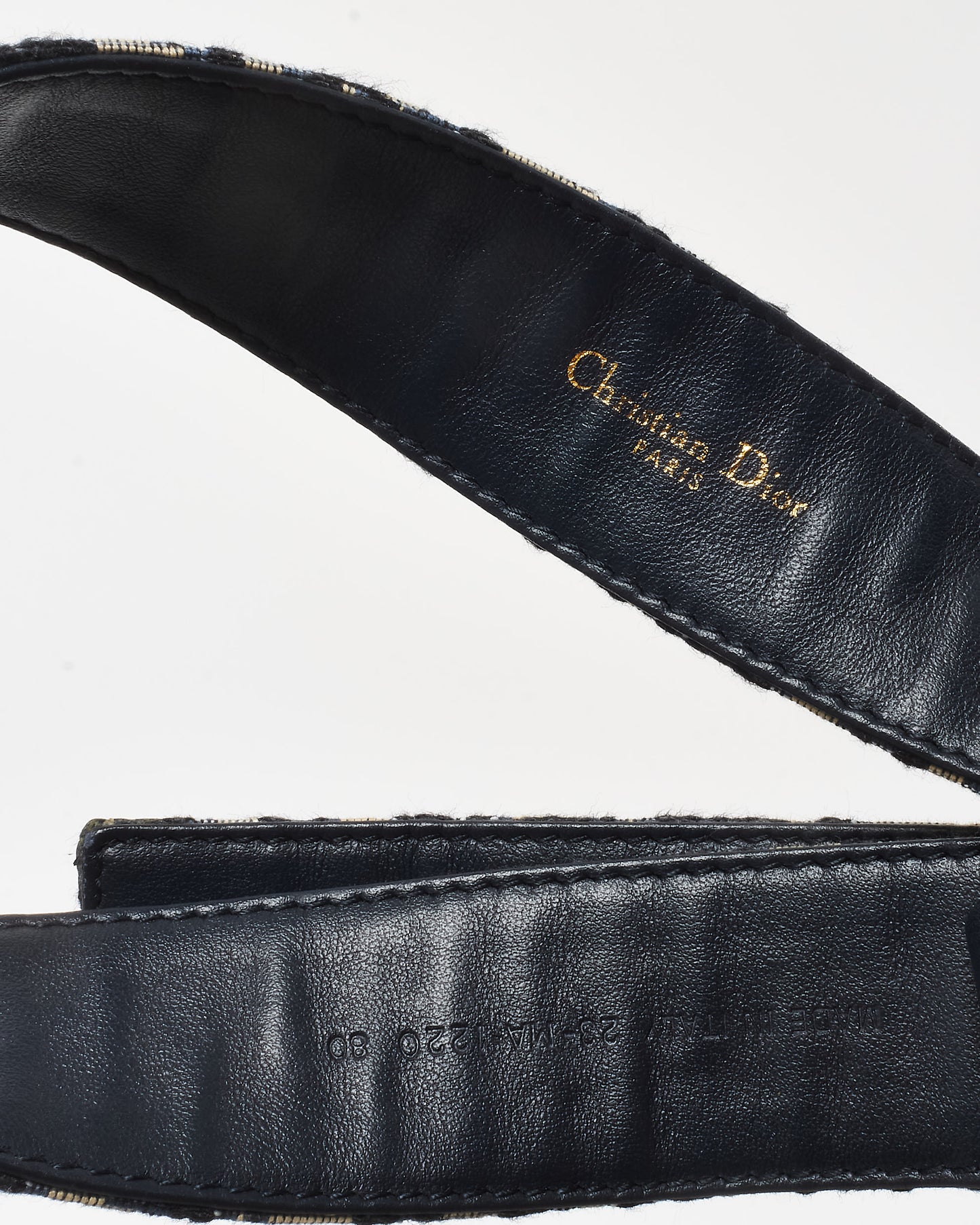 Dior Navy Blue Oblique 30 Montaigne CD Belt - 80