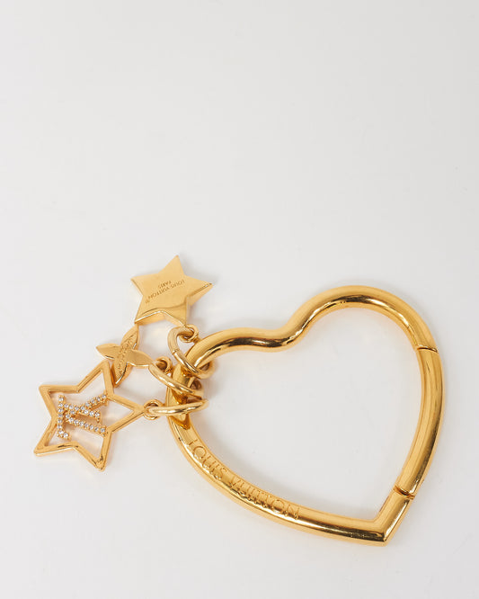 Louis Vuitton Gold Constellation Heart Bag Charm Key Chain