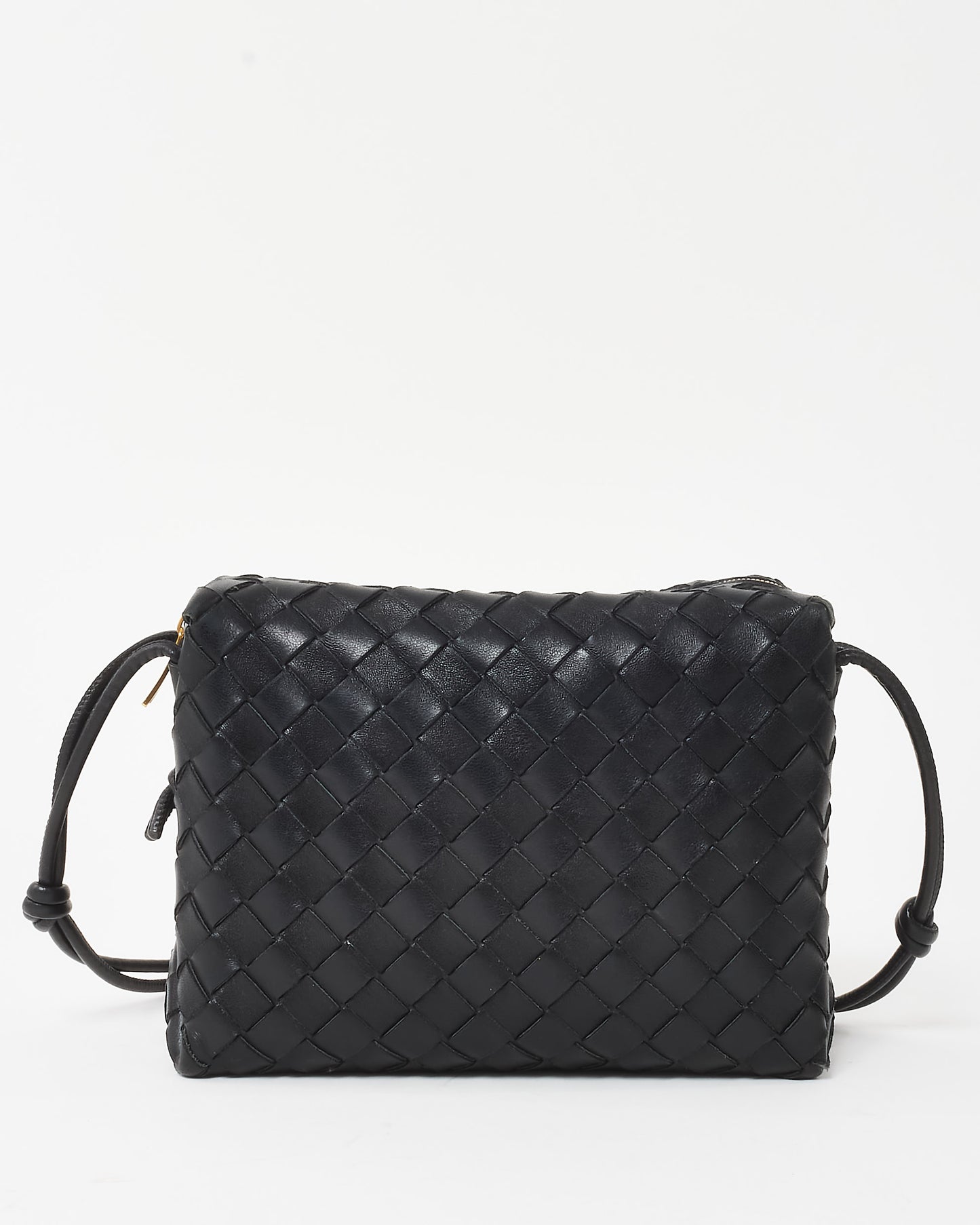 Bottega Veneta Black Intrecciato Leather Small Loop Crossbody Bag