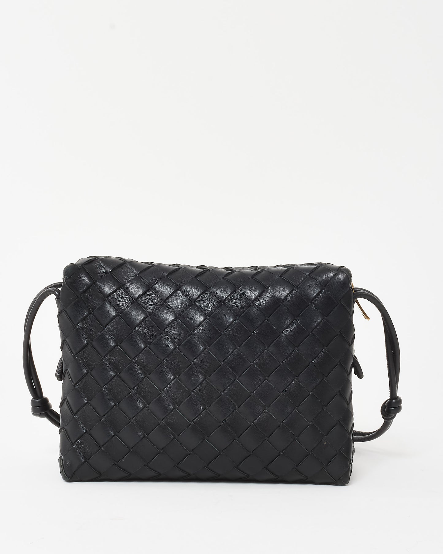 Bottega Veneta Black Intrecciato Leather Small Loop Crossbody Bag