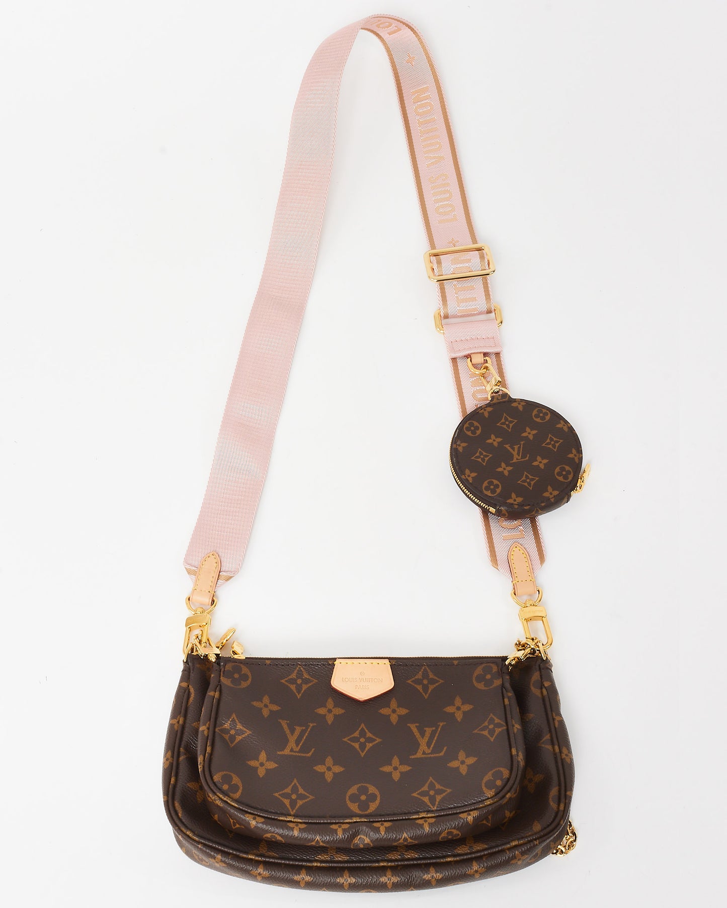 Louis Vuitton Pink Monogram Canvas Multi Pochette Accessoires Crossbody Bag