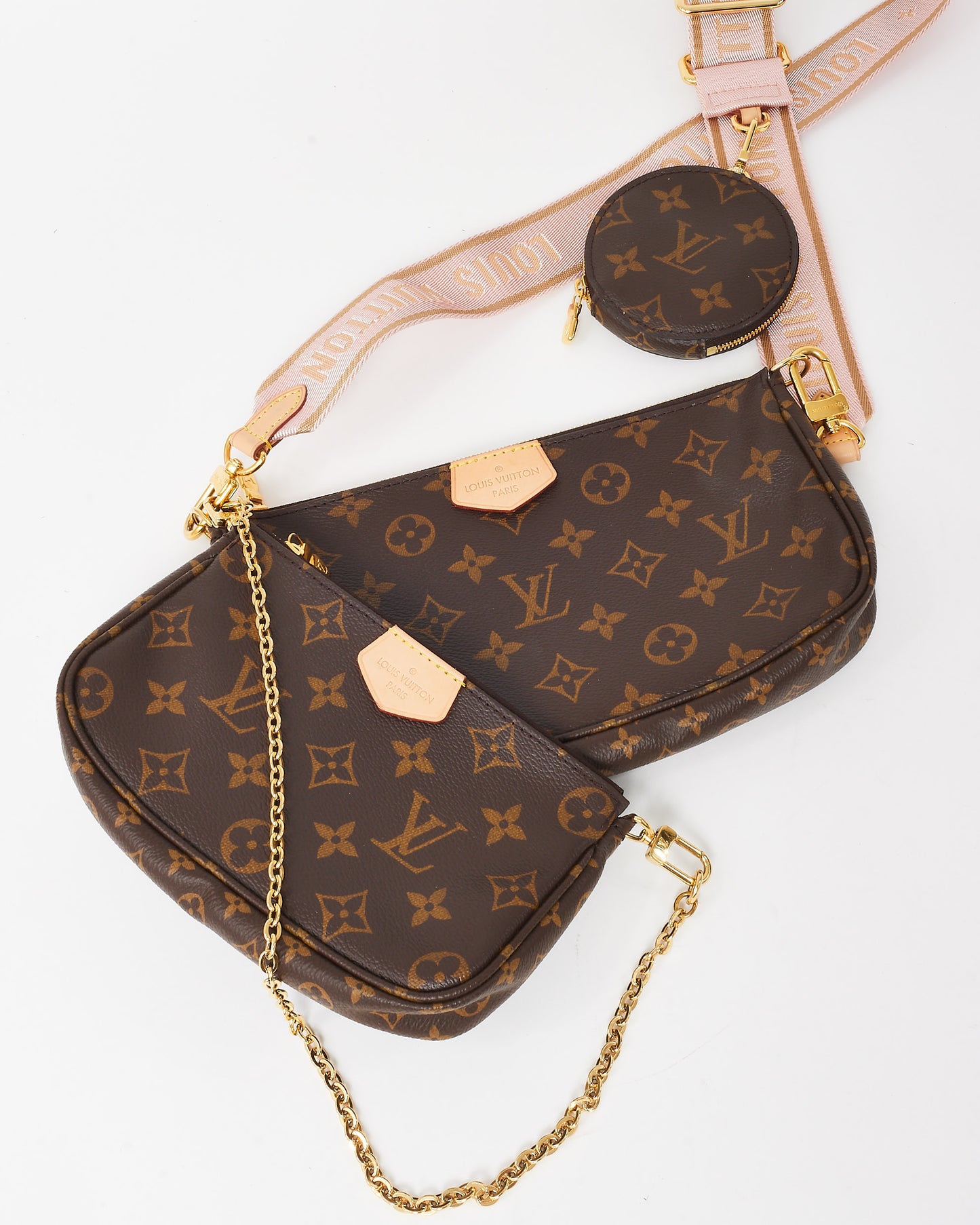 Louis Vuitton Pink Monogram Canvas Multi Pochette Accessoires Crossbody Bag