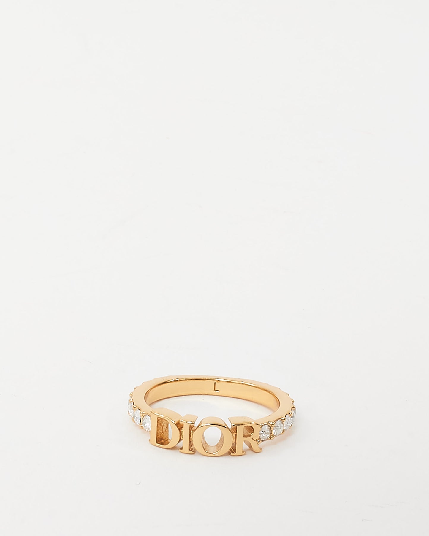 Dior Gold Metal and Crystal Dio(r)evolution Ring - L