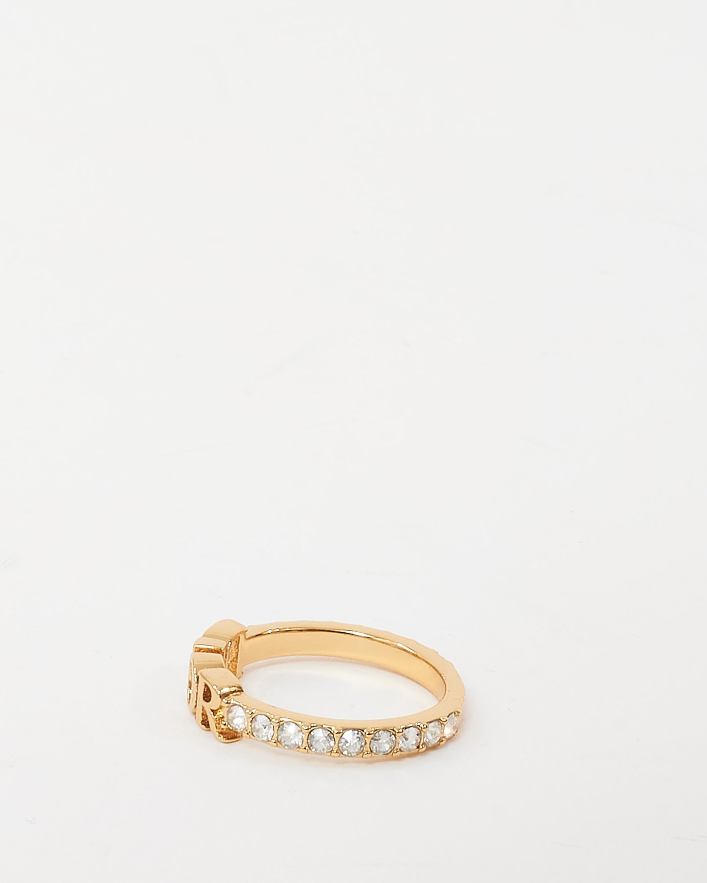 Dior Gold Metal and Crystal Dio(r)evolution Ring - L