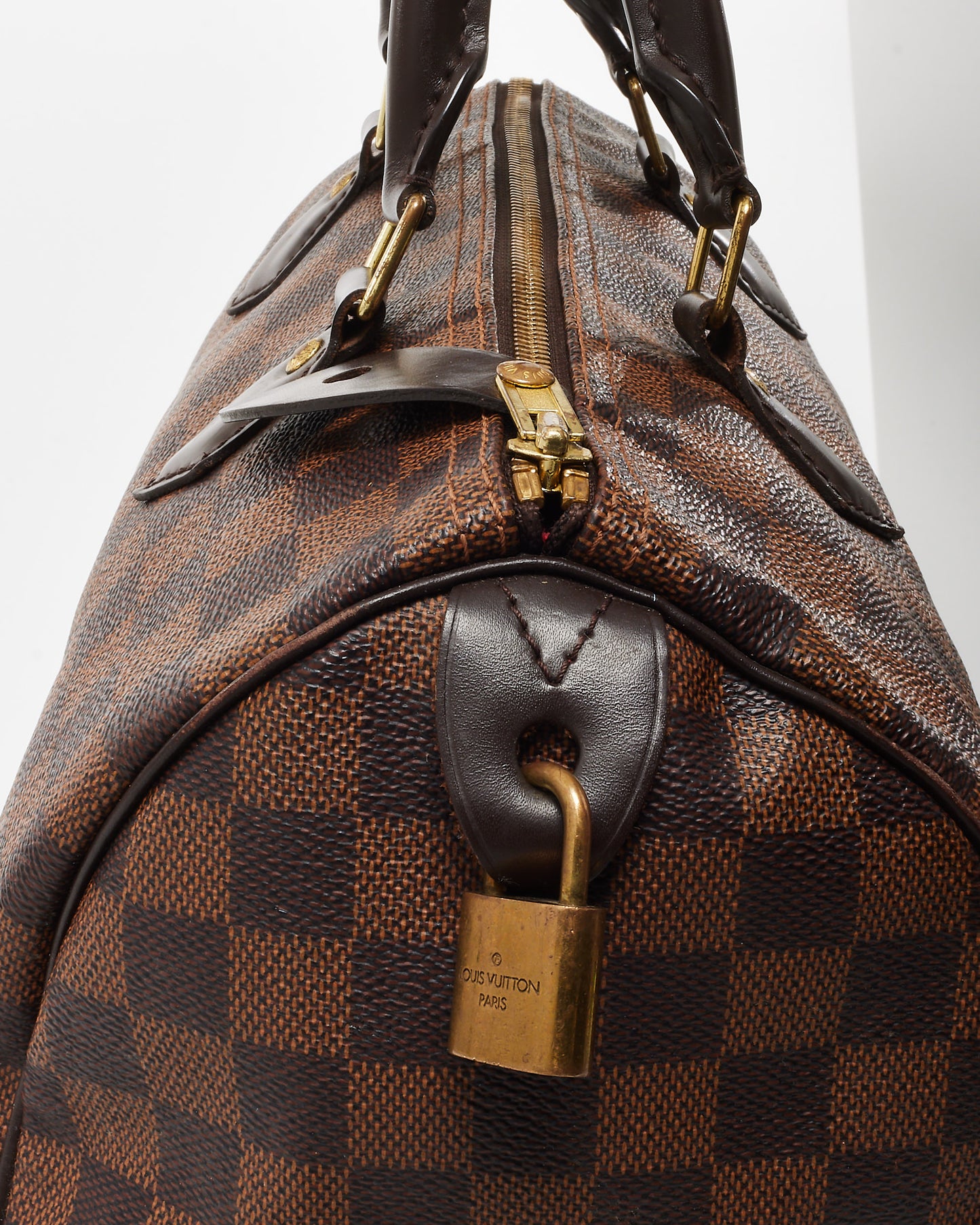 Louis Vuitton Damier Ebene Coated Canvas Speedy 30 Bag