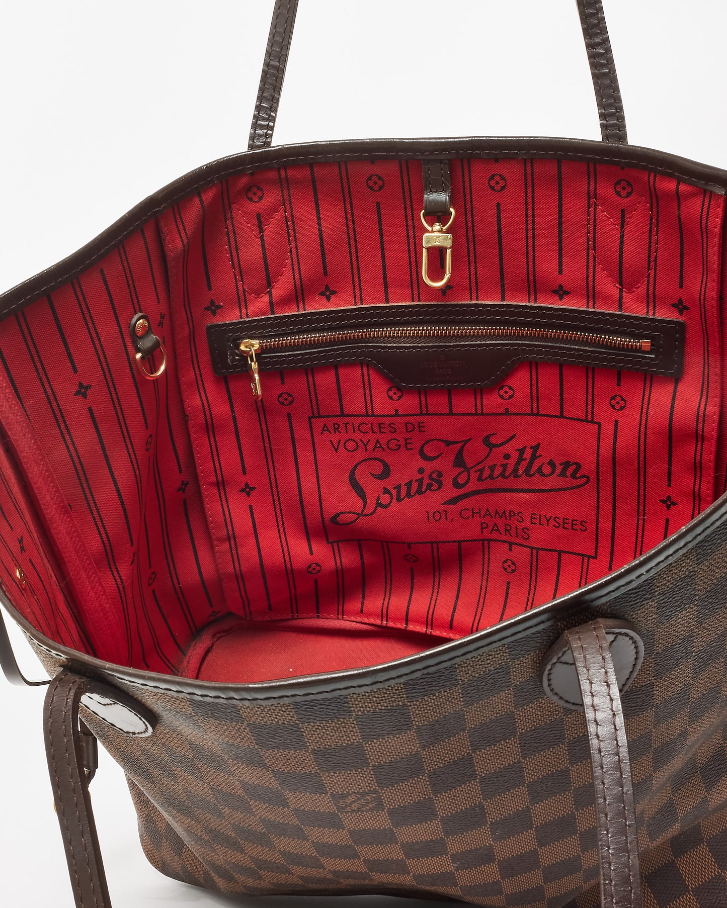 Louis Vuitton Damier Ebene Coated Canvas Neverfull MM Bag