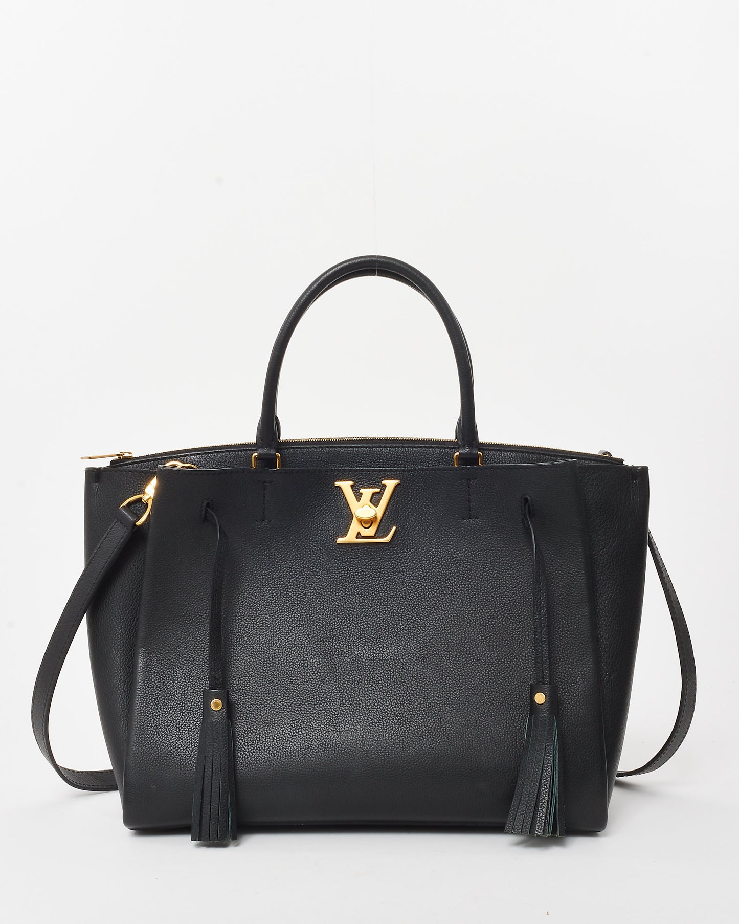 Louis Vuitton Black Leather Lockme Convertible Tote Bag