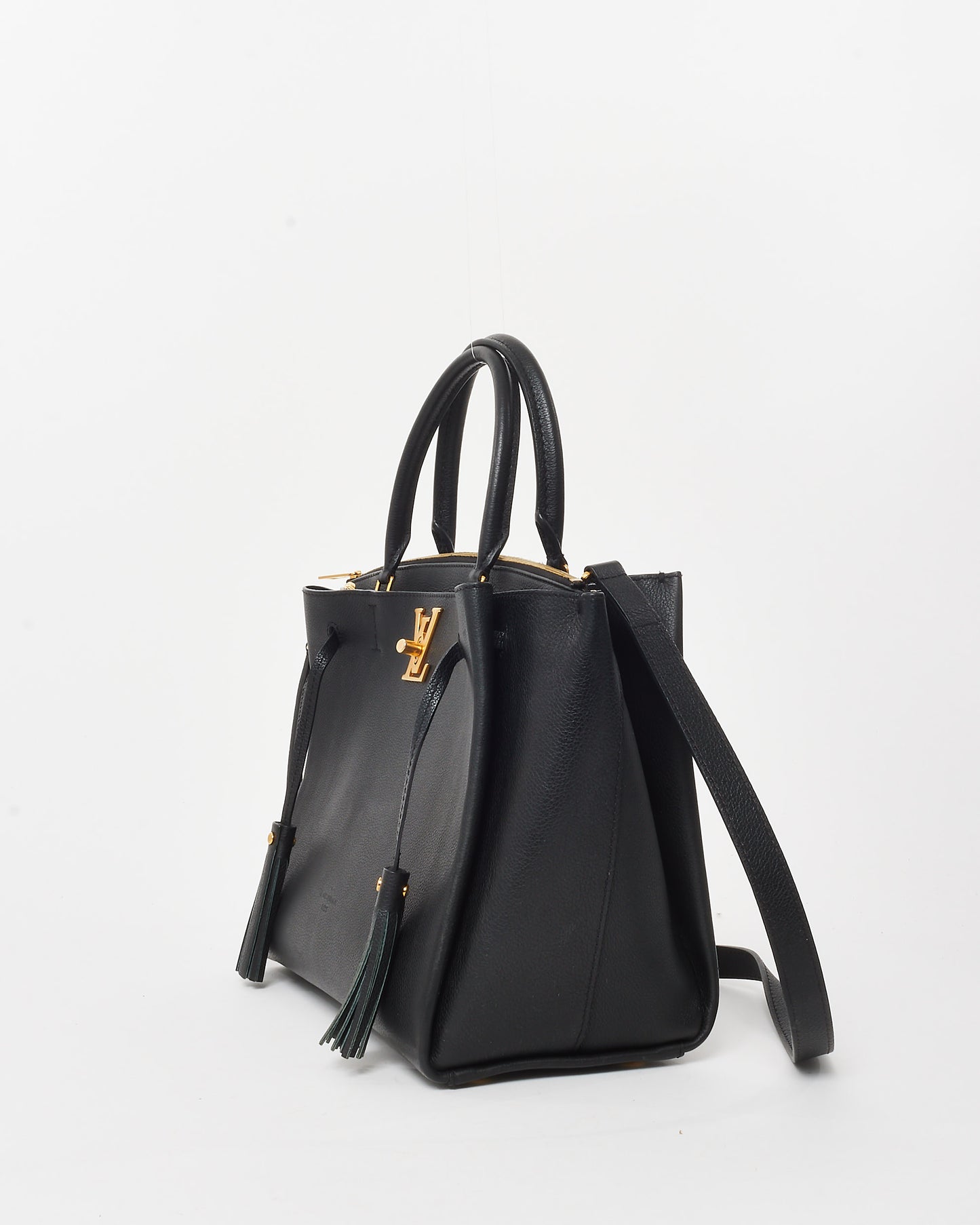 Louis Vuitton Black Leather Lockme Convertible Tote Bag