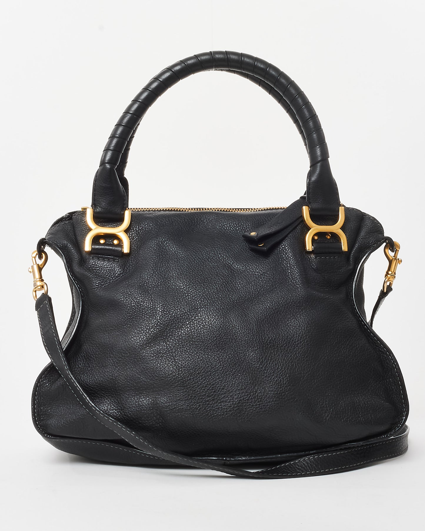 Chloé Black Leather Medium Double Marcie Shoulder Bag