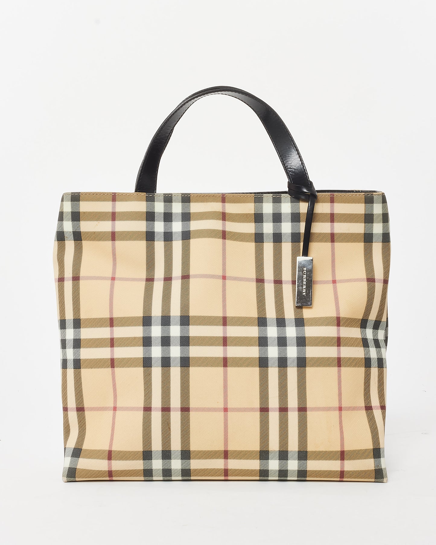 Burberry Beige Nova Check Coated Canvas Tote Bag