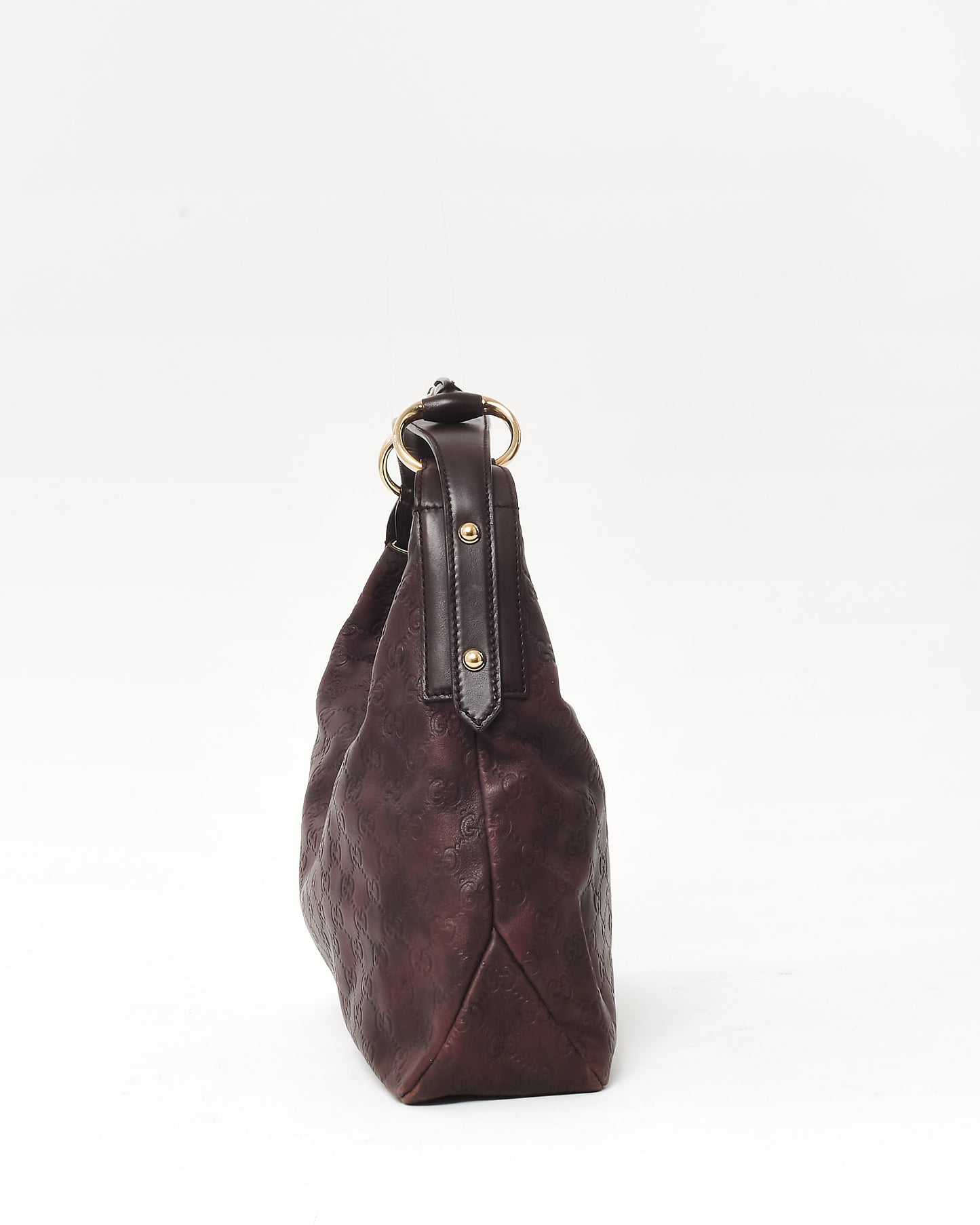 Gucci Brown Monogram Guccissima Leather Horsebit Hobo Bag